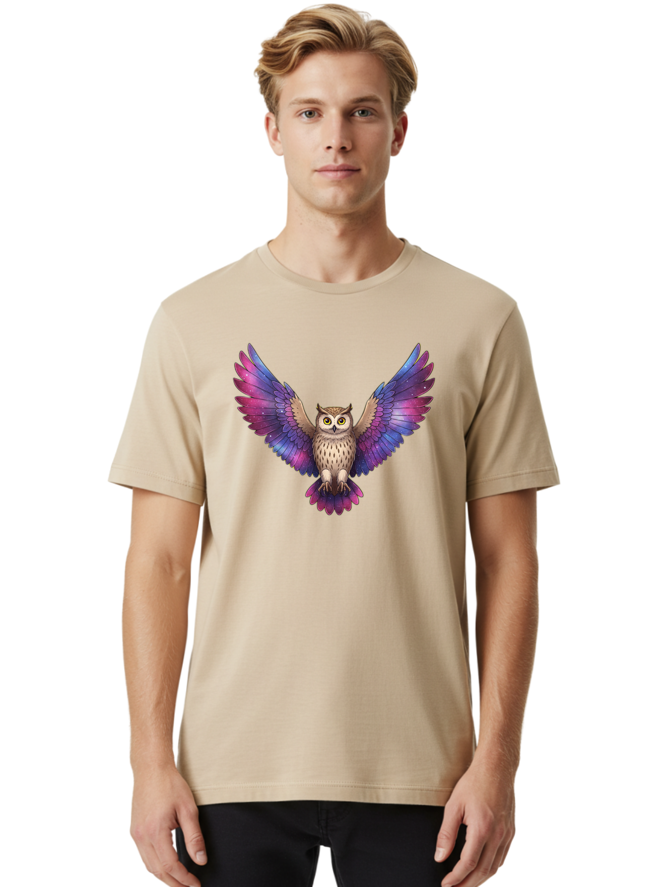 Galaxy-Owl Men'S Graphic Tee, 100% Cotton, Comfortable Casual Summer Wear, Machine Washable, Vintage Camera, Old Camera, Antique Camera, Black Camera, Classic Photography, Photography Equipment, Nostalgic Device, Film Camera, Camera Art Bak654
