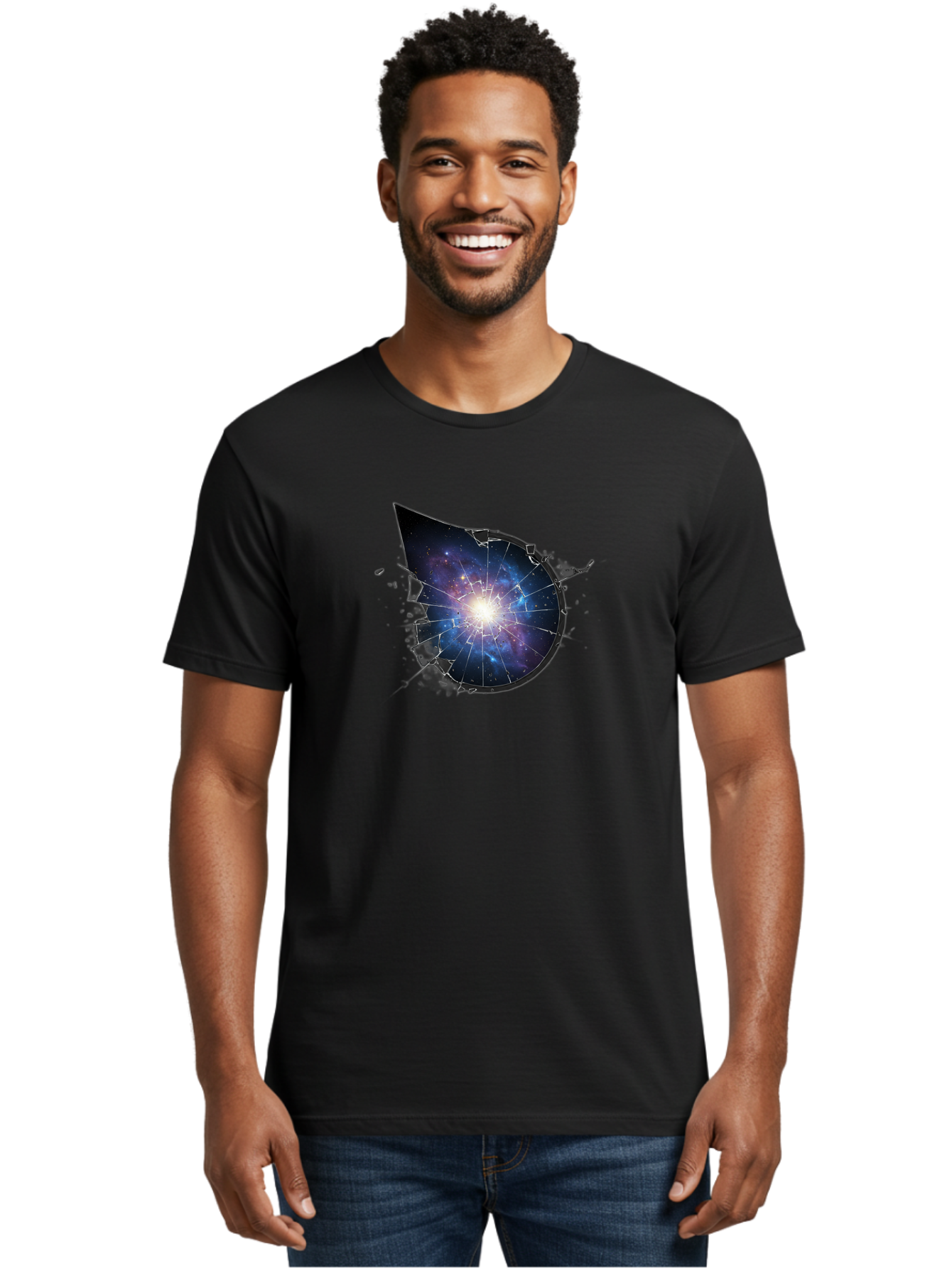 Galaxy-Water-Drop Men'S Graphic Tee, 100% Cotton, Comfortable Casual Summer Wear, Machine Washable, Vintage Camera, Old Camera, Antique Camera, Black Camera, Classic Photography, Photography Equipment, Nostalgic Device, Film Camera, Camera Art Bak655