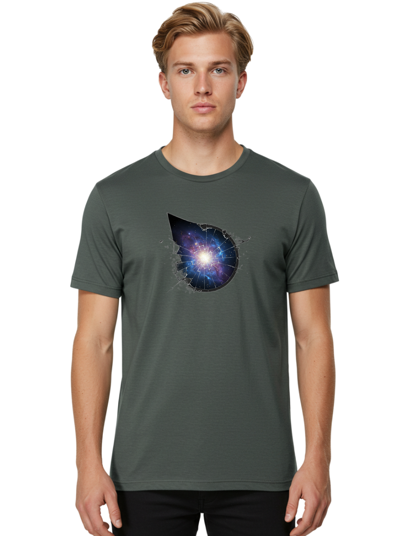 Galaxy-Water-Drop Men'S Graphic Tee, 100% Cotton, Comfortable Casual Summer Wear, Machine Washable, Vintage Camera, Old Camera, Antique Camera, Black Camera, Classic Photography, Photography Equipment, Nostalgic Device, Film Camera, Camera Art Bak655