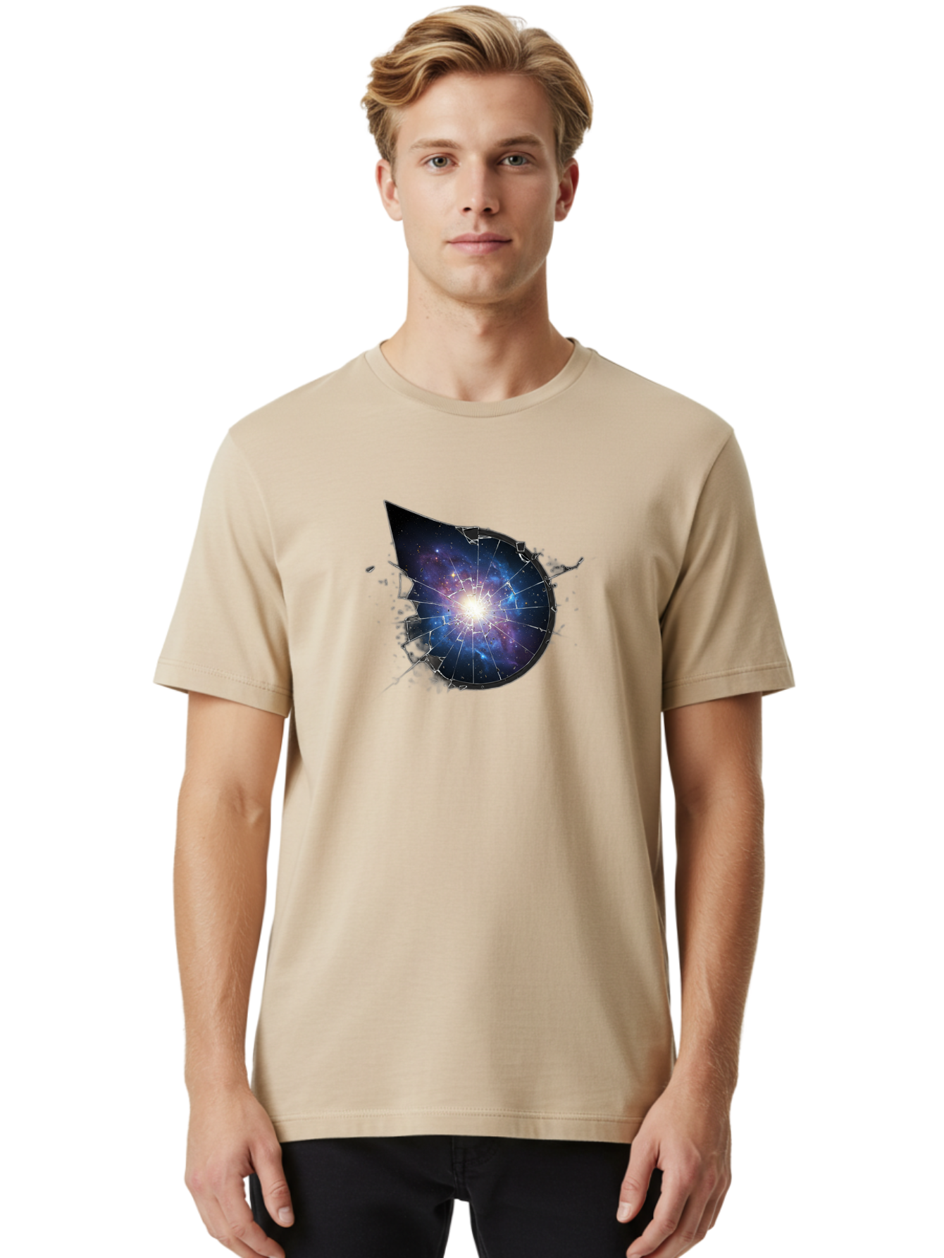 Galaxy-Water-Drop Men'S Graphic Tee, 100% Cotton, Comfortable Casual Summer Wear, Machine Washable, Vintage Camera, Old Camera, Antique Camera, Black Camera, Classic Photography, Photography Equipment, Nostalgic Device, Film Camera, Camera Art Bak655