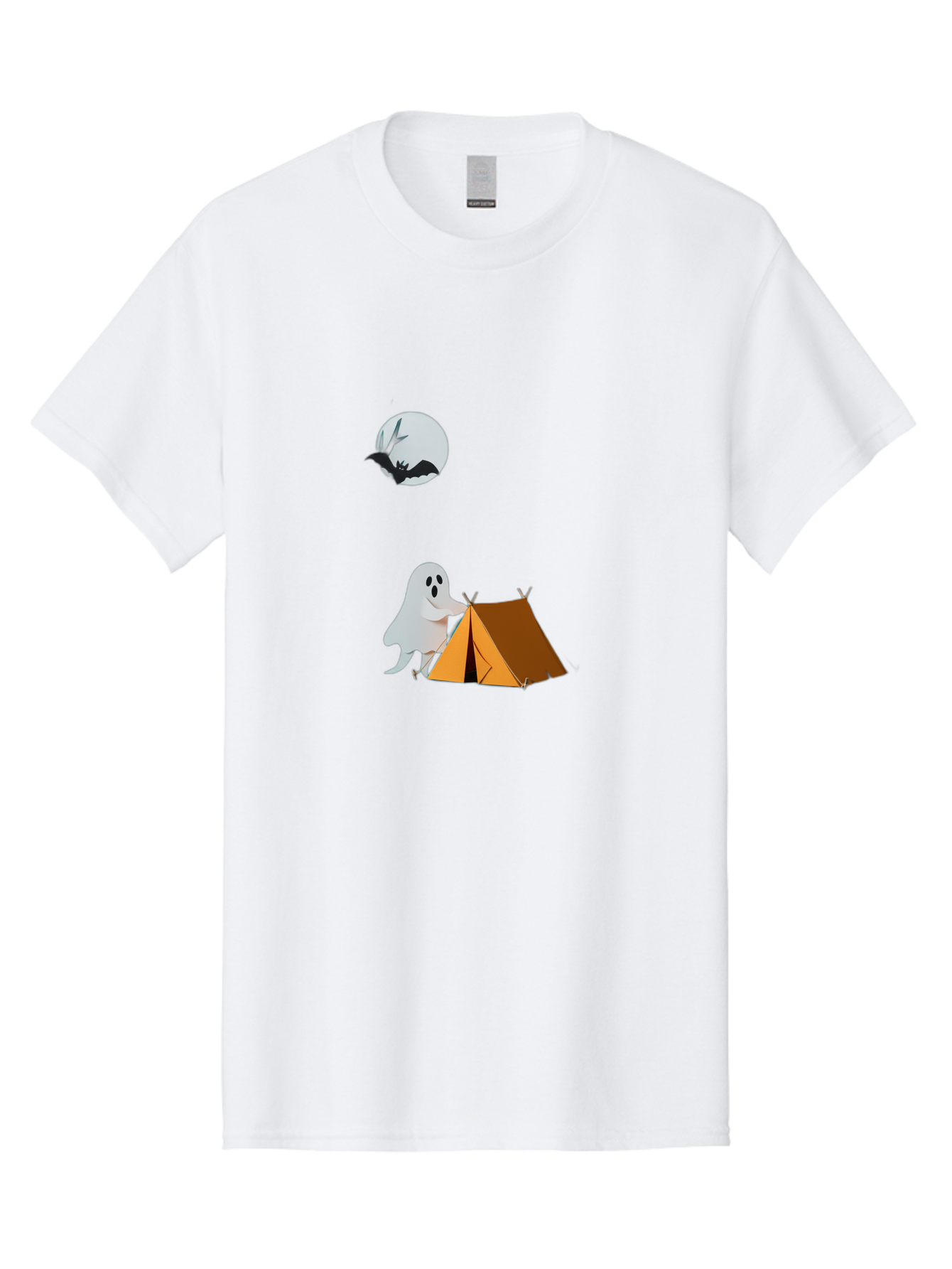 Ghost-Camping-3 Men'S Graphic Tee, 100% Cotton, Comfortable Casual Summer Wear, Machine Washable, Vintage Camera, Old Camera, Antique Camera, Black Camera, Classic Photography, Photography Equipment, Nostalgic Device, Film Camera, Camera Art Bak662