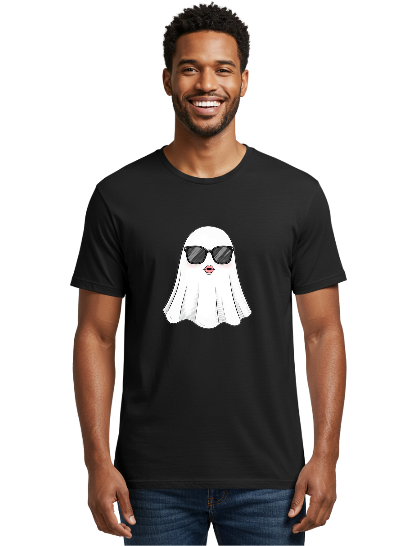 Ghost-Sunglasses-2 Men'S Graphic Tee, 100% Cotton, Comfortable Casual Summer Wear, Machine Washable, Vintage Camera, Old Camera, Antique Camera, Black Camera, Classic Photography, Photography Equipment, Nostalgic Device, Film Camera, Bak669