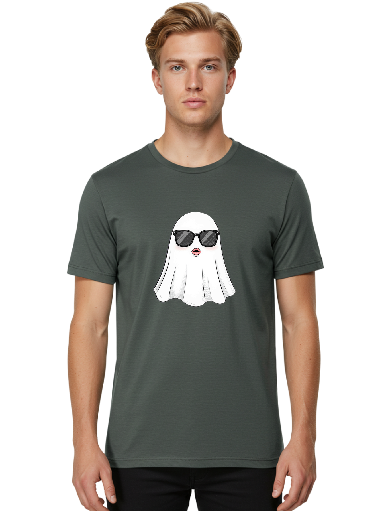 Ghost-Sunglasses-2 Men'S Graphic Tee, 100% Cotton, Comfortable Casual Summer Wear, Machine Washable, Vintage Camera, Old Camera, Antique Camera, Black Camera, Classic Photography, Photography Equipment, Nostalgic Device, Film Camera, Bak669