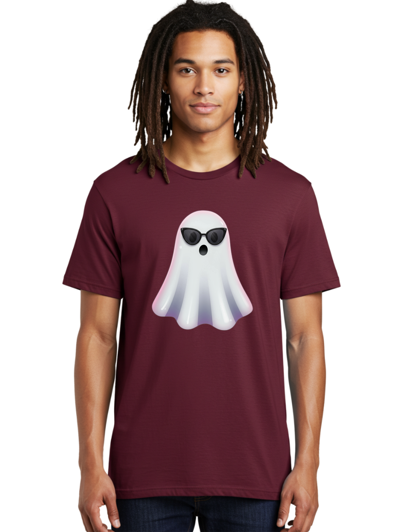 Ghost-Wearing-Sunglasses-1 Men'S Graphic Tee, 100% Cotton, Comfortable Casual Summer Wear, Machine Washable, Vintage Camera, Old Camera, Antique Camera, Black Camera, Classic Photography, Photography Equipment, Nostalgic Device, Film Camera, Bak673