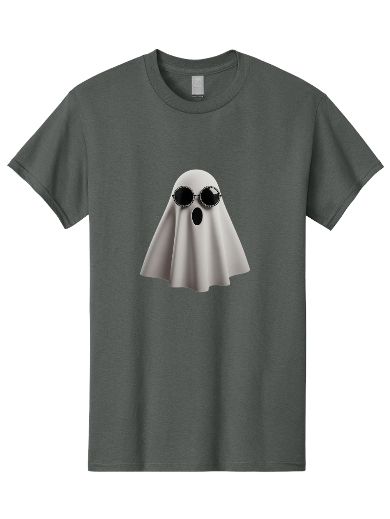 Ghost-Wearing-Sunglasses-3 Men'S Graphic Tee, 100% Cotton, Comfortable Casual Summer Wear, Machine Washable, Vintage Camera, Old Camera, Antique Camera, Black Camera, Classic Photography, Photography Equipment, Nostalgic Device, Film Camera, Bak675