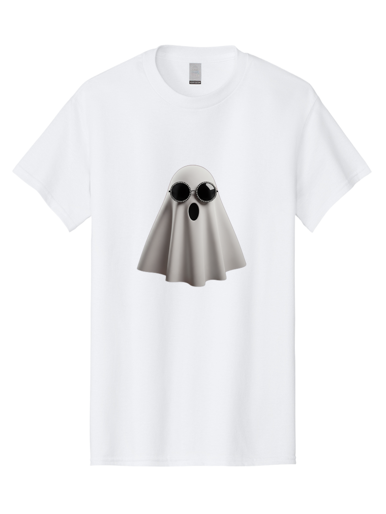 Ghost-Wearing-Sunglasses-3 Men'S Graphic Tee, 100% Cotton, Comfortable Casual Summer Wear, Machine Washable, Vintage Camera, Old Camera, Antique Camera, Black Camera, Classic Photography, Photography Equipment, Nostalgic Device, Film Camera, Bak675
