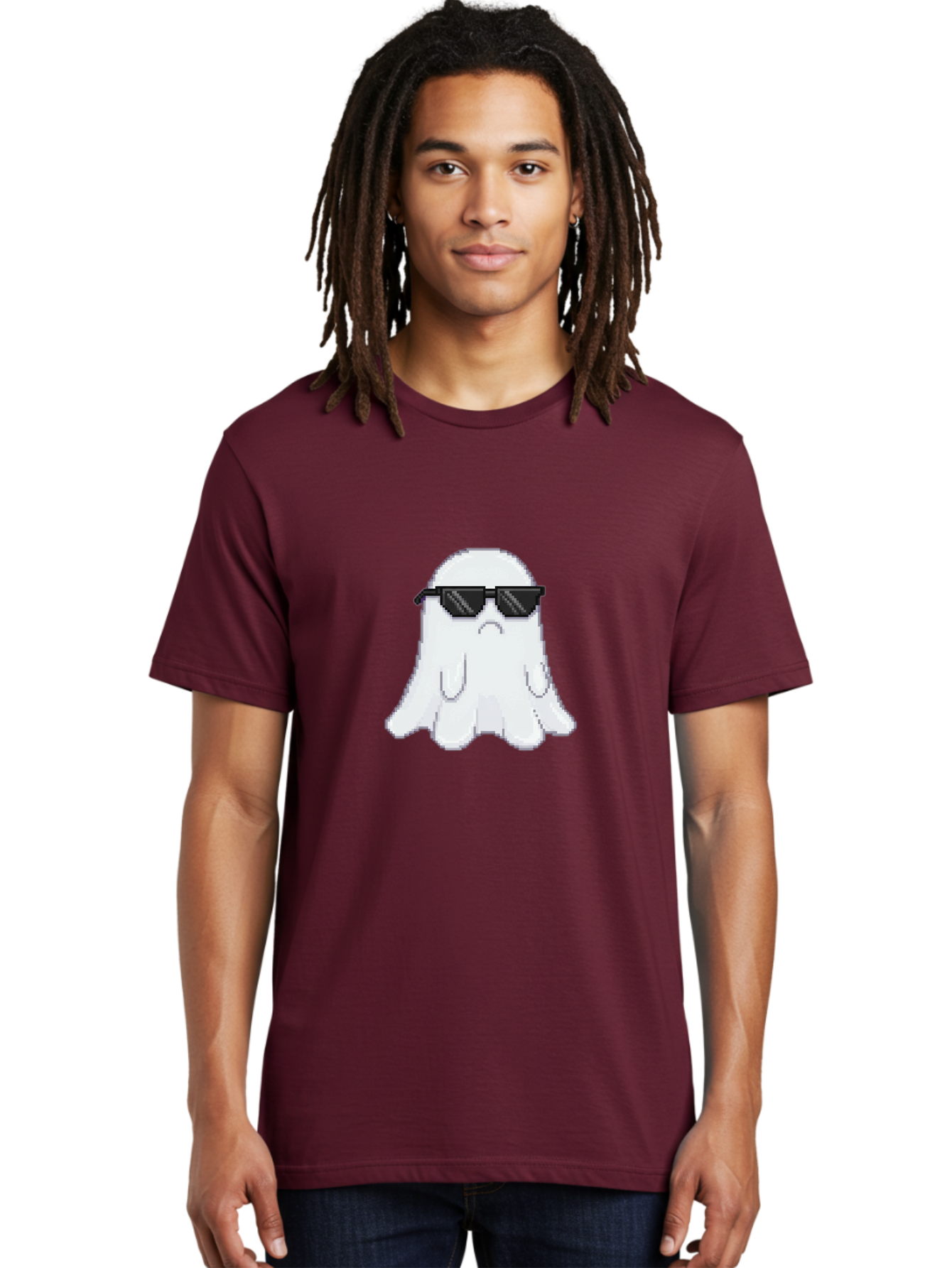 Ghost-Wearing-Sunglasses-4 Men'S Graphic Tee, 100% Cotton, Comfortable Casual Summer Wear, Machine Washable, Vintage Camera, Old Camera, Antique Camera, Black Camera, Classic Photography, Photography Equipment, Nostalgic Device, Film Camera, Bak676