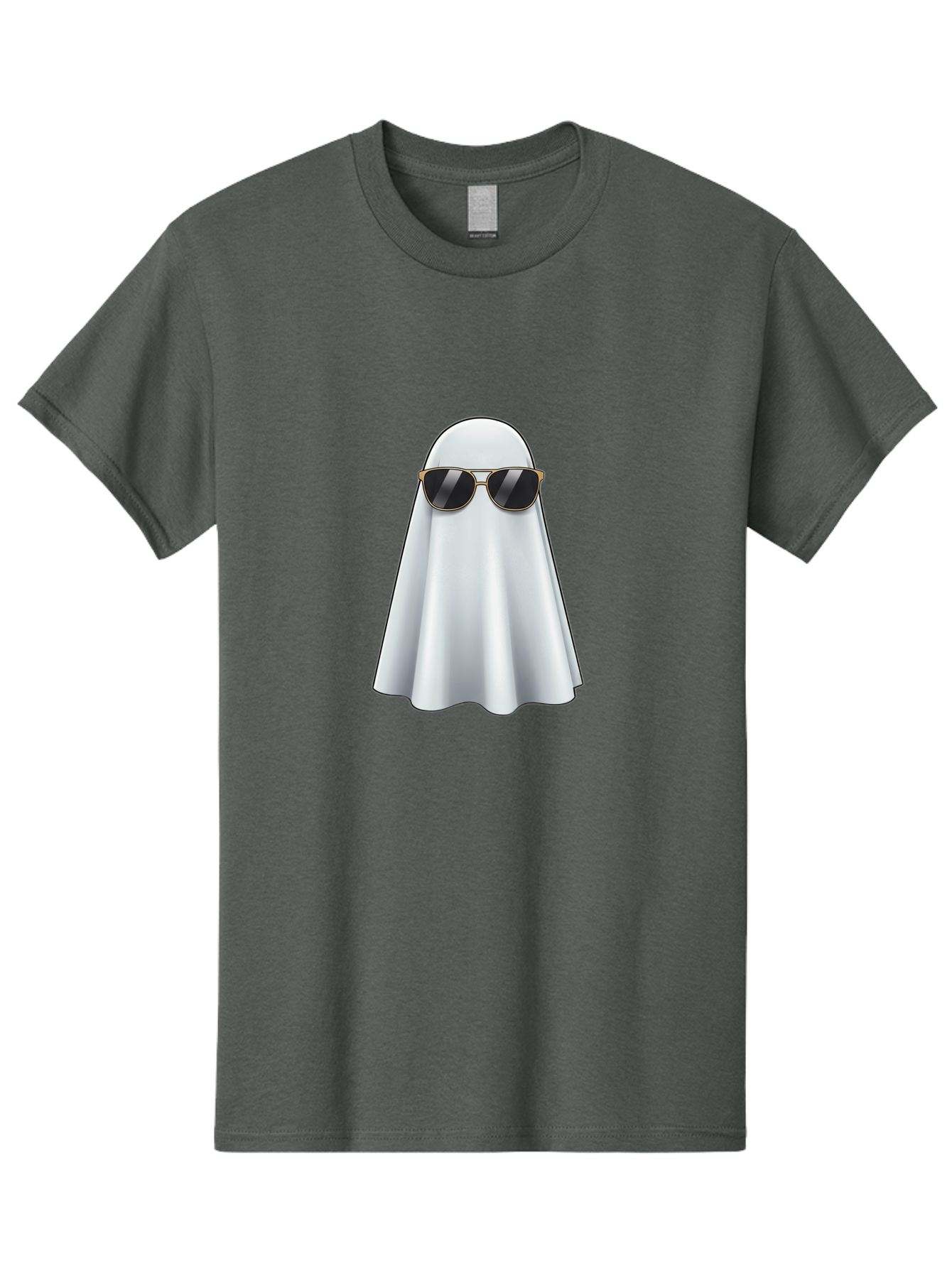Ghost-Wearing-Sunglasses Men'S Graphic Tee, 100% Cotton, Comfortable Casual Summer Wear, Machine Washable, Vintage Camera, Old Camera, Antique Camera, Black Camera, Classic Photography, Photography Equipment, Nostalgic Device, Film Camera, Bak677