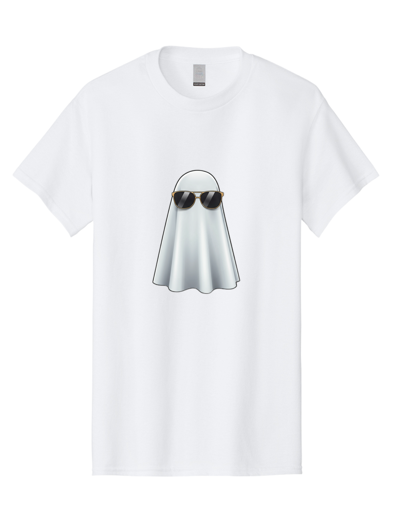 Ghost-Wearing-Sunglasses Men'S Graphic Tee, 100% Cotton, Comfortable Casual Summer Wear, Machine Washable, Vintage Camera, Old Camera, Antique Camera, Black Camera, Classic Photography, Photography Equipment, Nostalgic Device, Film Camera, Bak677