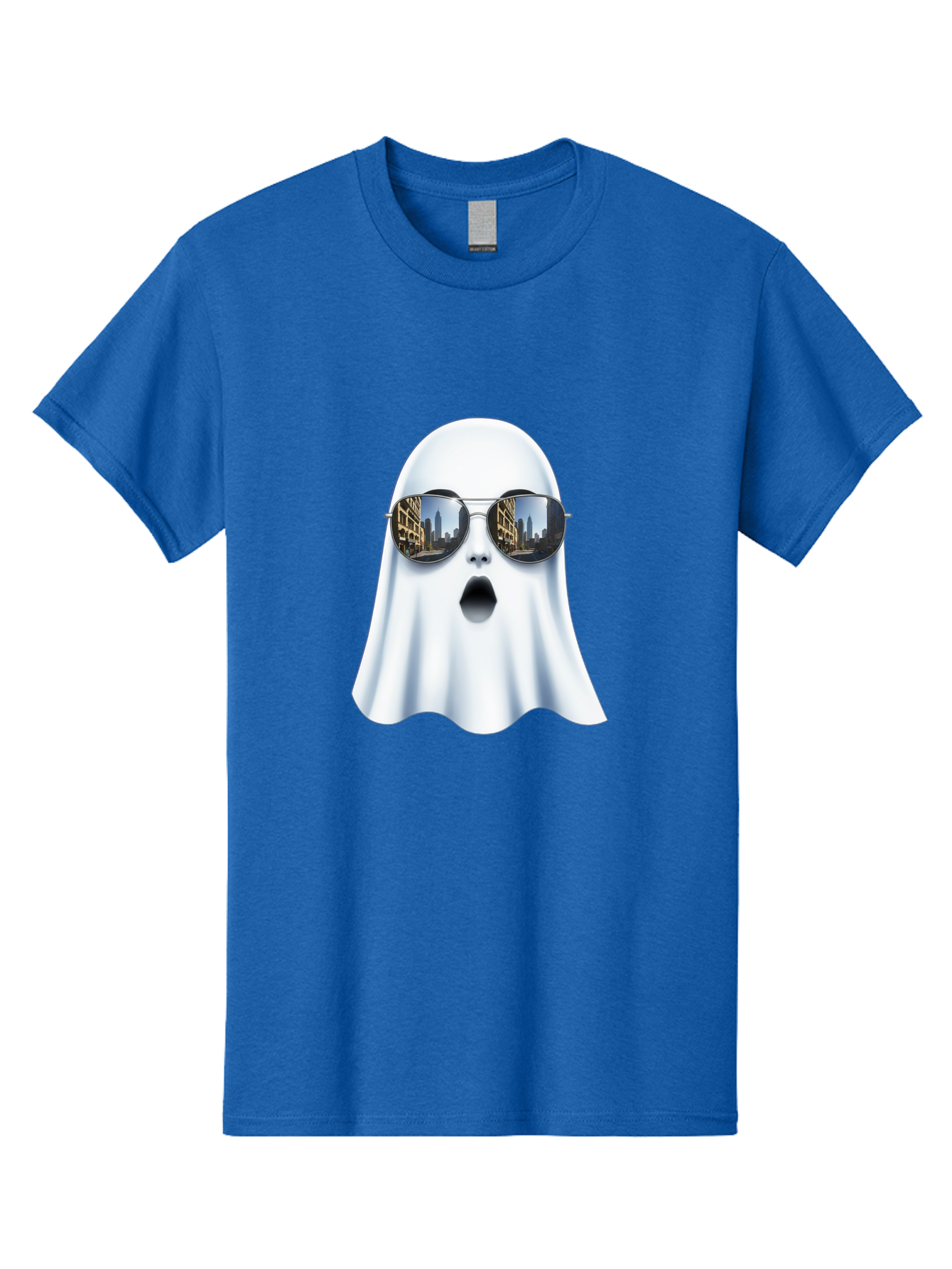 Ghost-With-Sunglasses-1 Men'S Graphic Tee, 100% Cotton, Comfortable Casual Summer Wear, Machine Washable, Vintage Camera, Old Camera, Antique Camera, Black Camera, Classic Photography, Photography Equipment, Nostalgic Device, Film Camera, Bak679