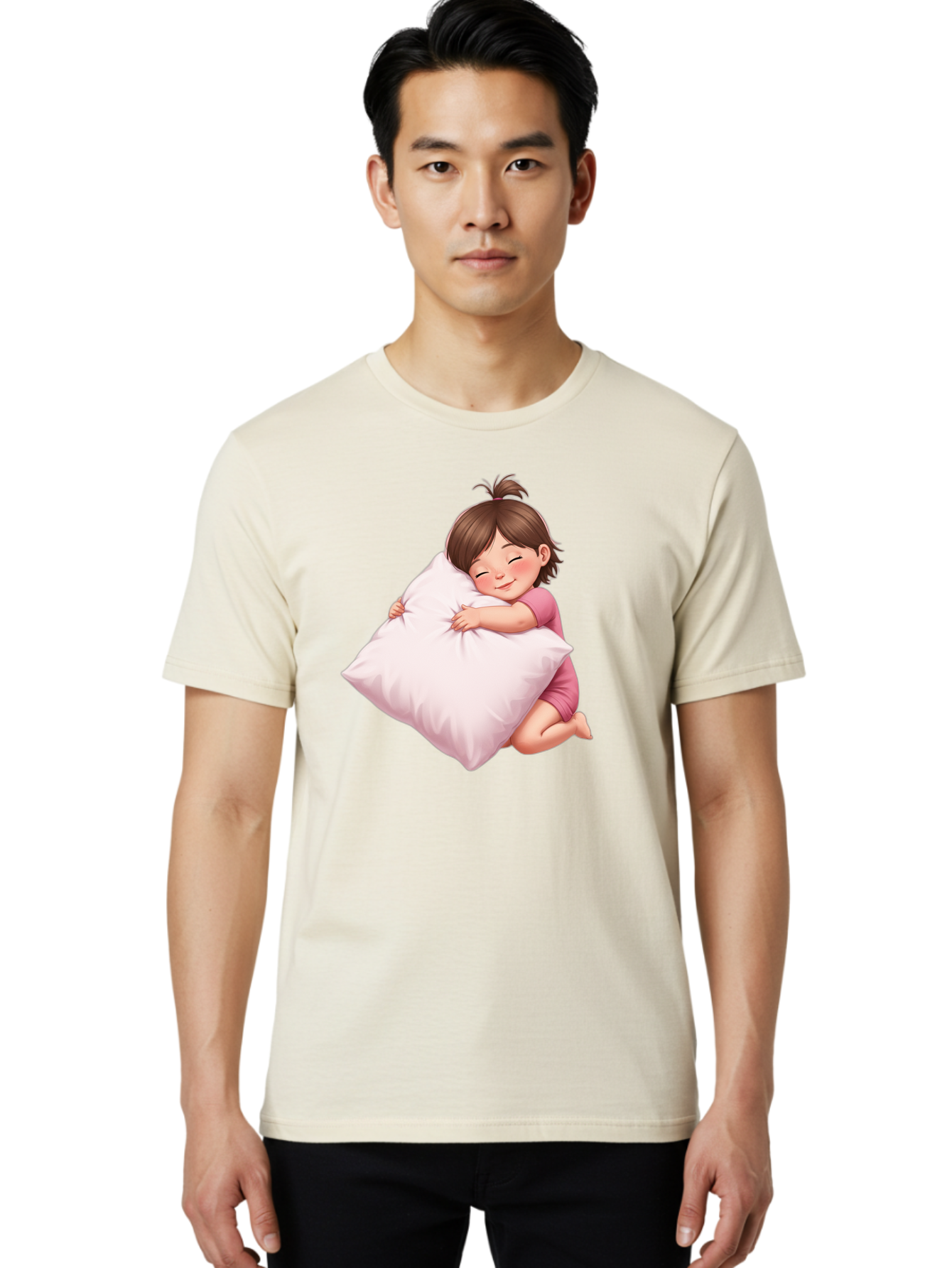 Girl-Hugging-Pillow-1 Men'S Graphic Tee, 100% Cotton, Comfortable Casual Summer Wear, Machine Washable, Vintage Camera, Old Camera, Antique Camera, Black Camera, Classic Photography, Photography Equipment, Nostalgic Device, Film Camera, Bak686