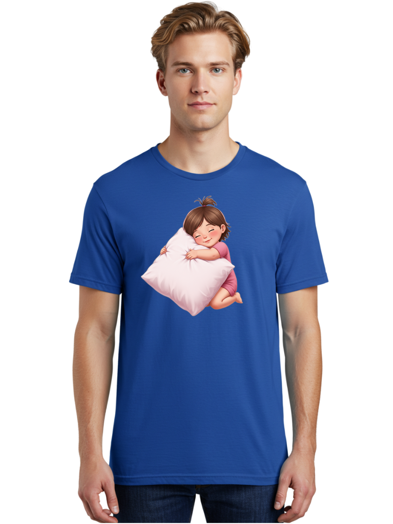 Girl-Hugging-Pillow-1 Men'S Graphic Tee, 100% Cotton, Comfortable Casual Summer Wear, Machine Washable, Vintage Camera, Old Camera, Antique Camera, Black Camera, Classic Photography, Photography Equipment, Nostalgic Device, Film Camera, Bak686