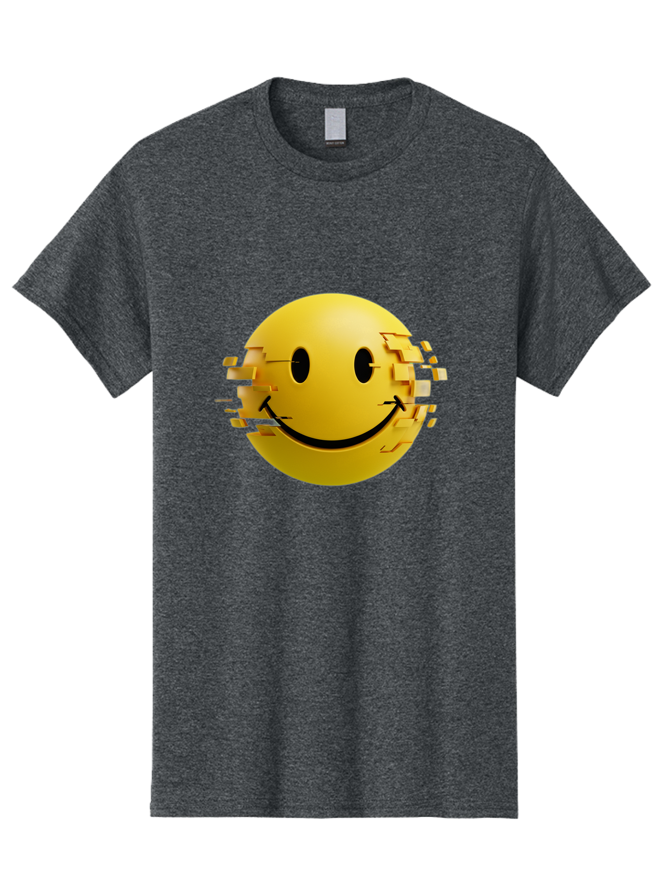 Glitch-Smiley-Face Men'S Graphic Tee, 100% Cotton, Comfortable Casual Summer Wear, Machine Washable, Vintage Camera, Old Camera, Antique Camera, Black Camera, Classic Photography, Photography Equipment, Nostalgic Device, Film Camera, Bak694