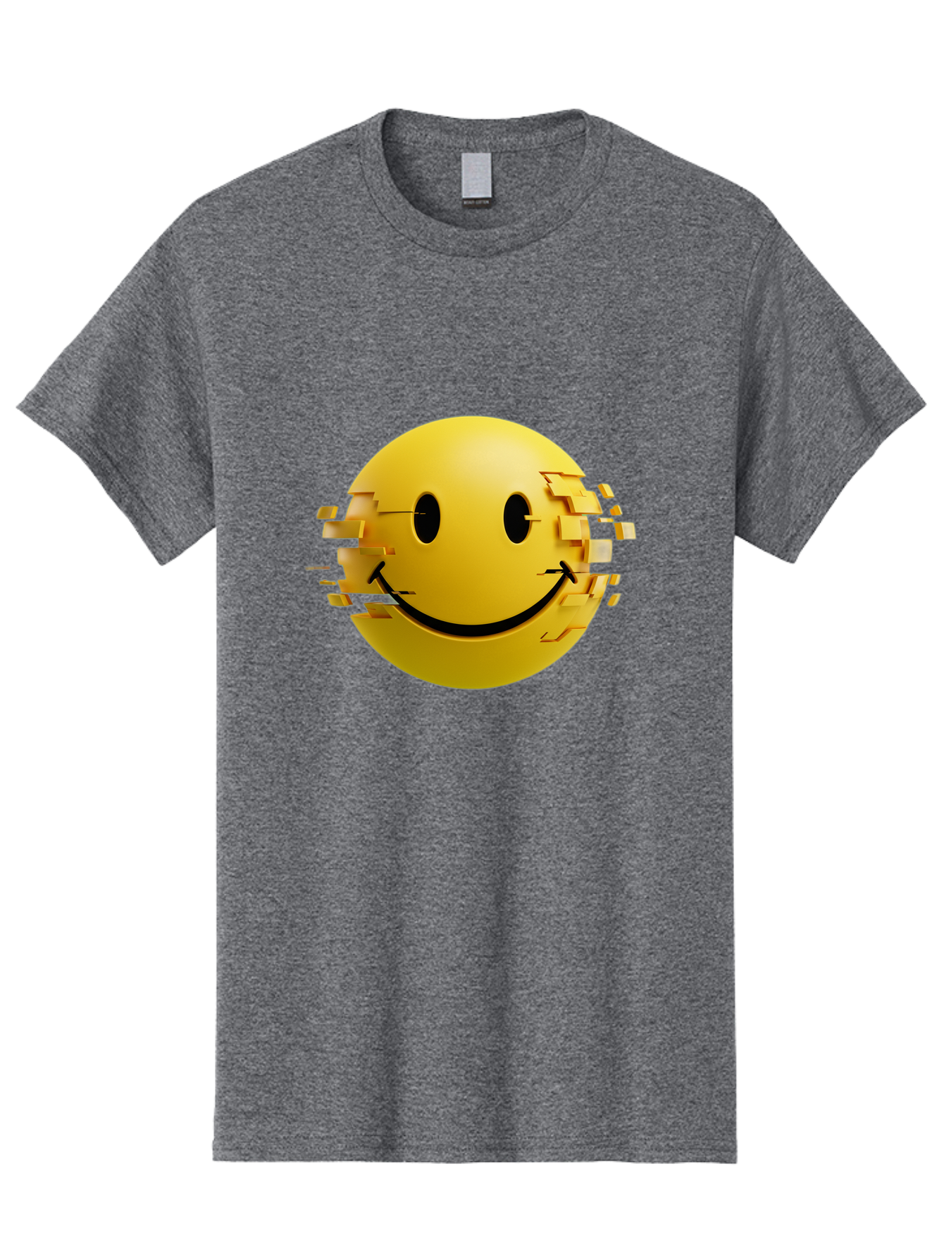Glitch-Smiley-Face Men'S Graphic Tee, 100% Cotton, Comfortable Casual Summer Wear, Machine Washable, Vintage Camera, Old Camera, Antique Camera, Black Camera, Classic Photography, Photography Equipment, Nostalgic Device, Film Camera, Bak694