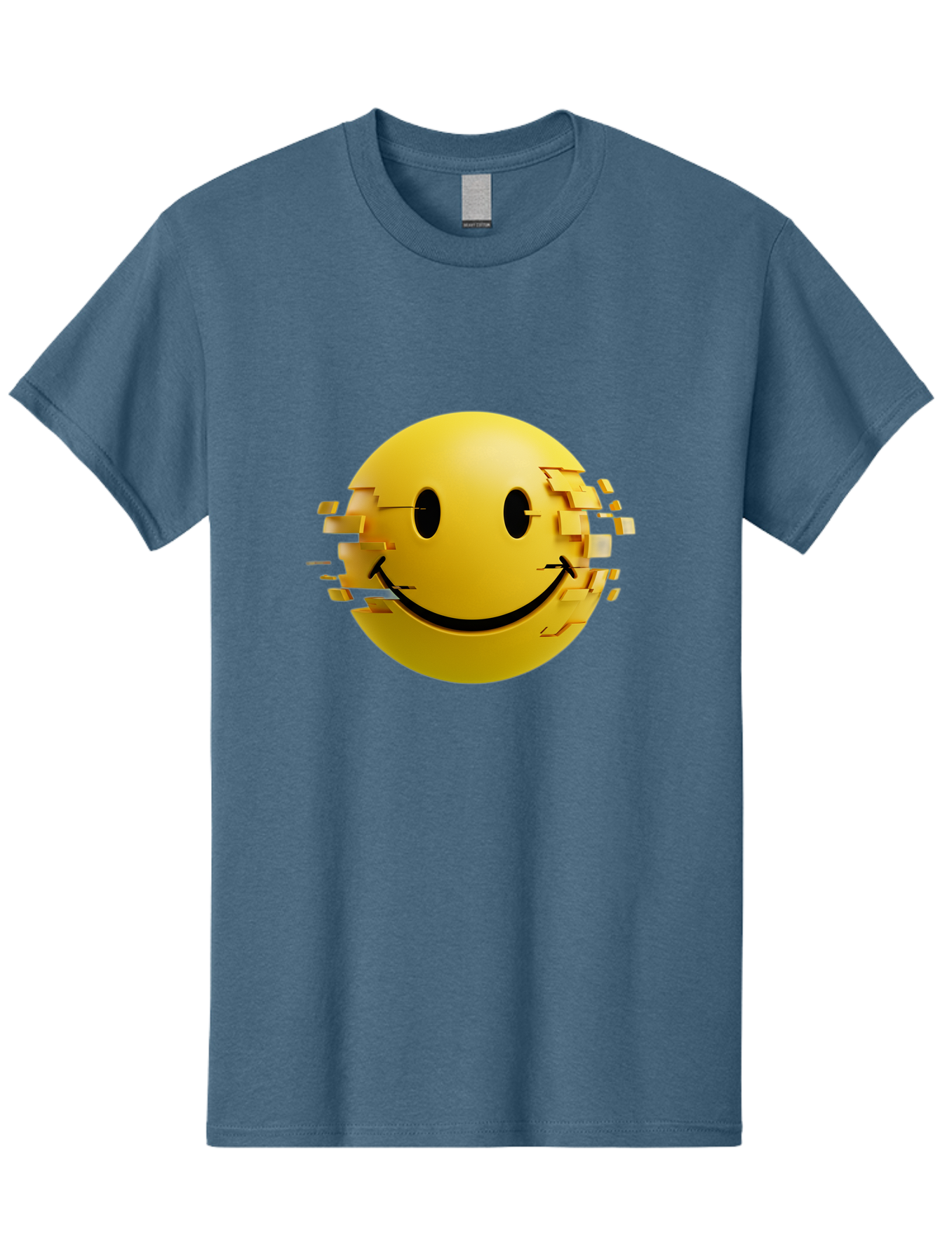 Glitch-Smiley-Face Men'S Graphic Tee, 100% Cotton, Comfortable Casual Summer Wear, Machine Washable, Vintage Camera, Old Camera, Antique Camera, Black Camera, Classic Photography, Photography Equipment, Nostalgic Device, Film Camera, Bak694