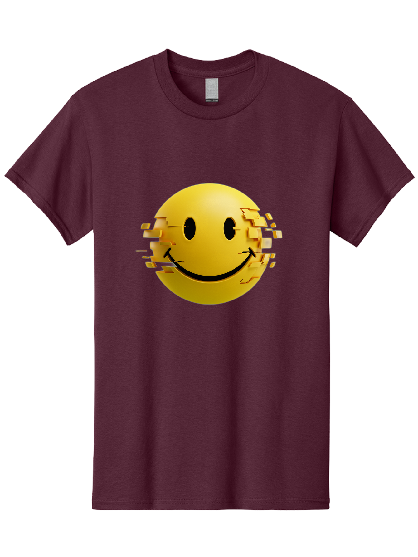 Glitch-Smiley-Face Men'S Graphic Tee, 100% Cotton, Comfortable Casual Summer Wear, Machine Washable, Vintage Camera, Old Camera, Antique Camera, Black Camera, Classic Photography, Photography Equipment, Nostalgic Device, Film Camera, Bak694