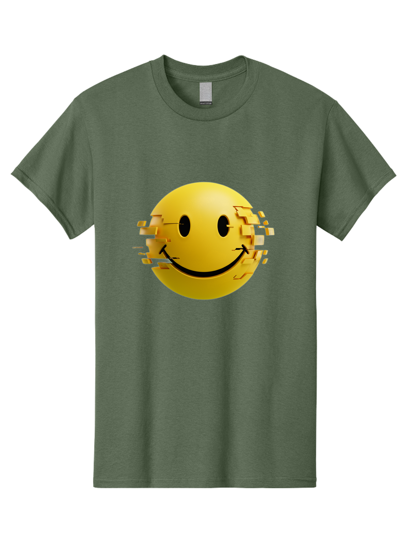 Glitch-Smiley-Face Men'S Graphic Tee, 100% Cotton, Comfortable Casual Summer Wear, Machine Washable, Vintage Camera, Old Camera, Antique Camera, Black Camera, Classic Photography, Photography Equipment, Nostalgic Device, Film Camera, Bak694