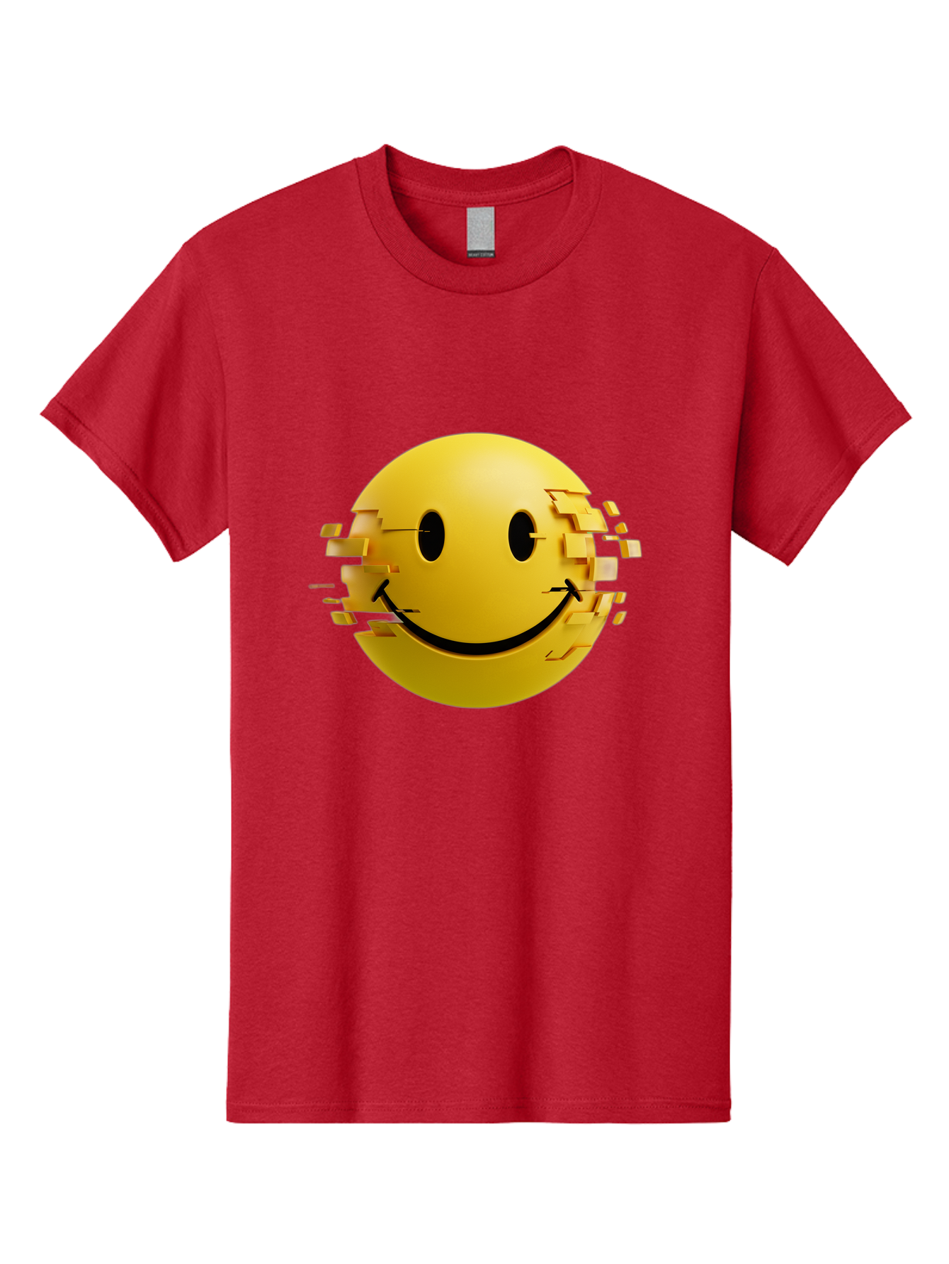 Glitch-Smiley-Face Men'S Graphic Tee, 100% Cotton, Comfortable Casual Summer Wear, Machine Washable, Vintage Camera, Old Camera, Antique Camera, Black Camera, Classic Photography, Photography Equipment, Nostalgic Device, Film Camera, Bak694