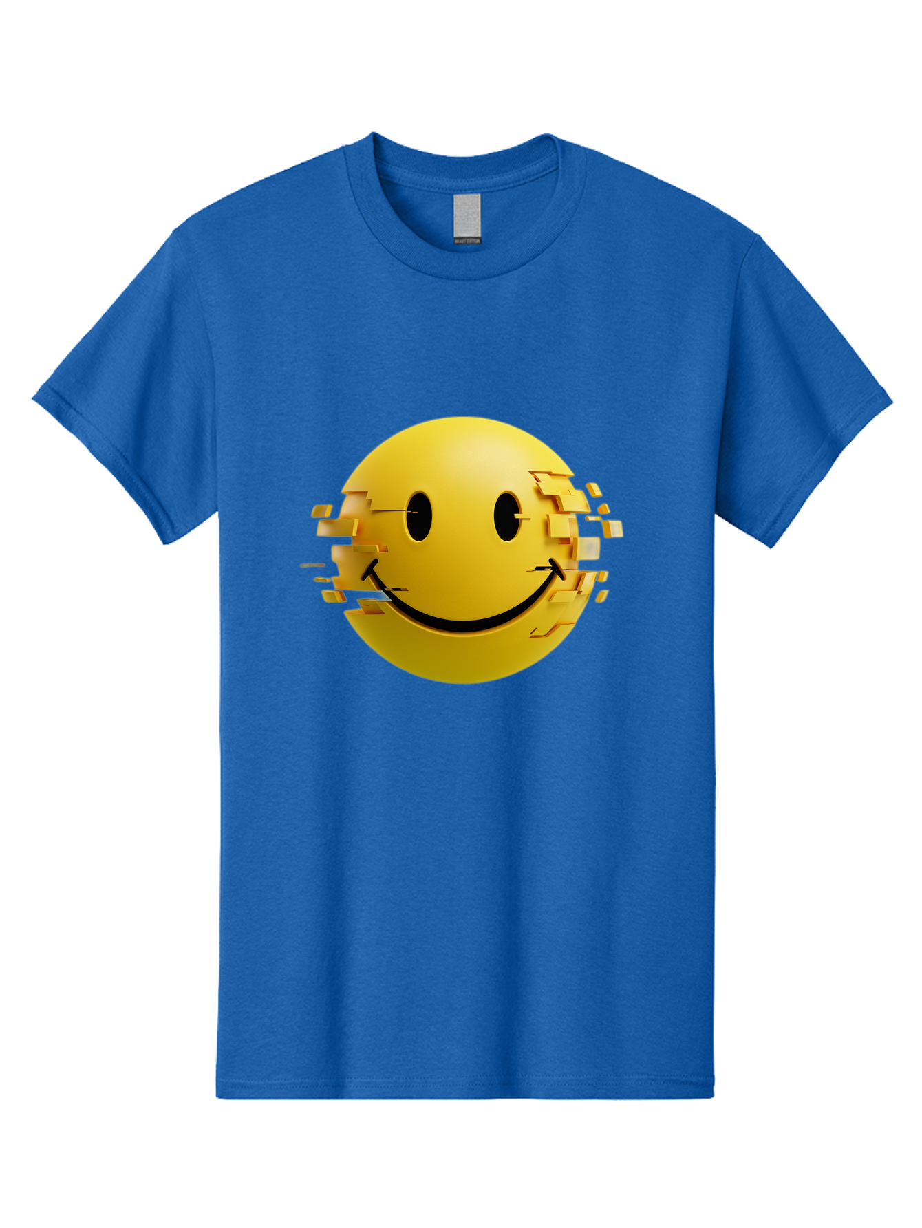 Glitch-Smiley-Face Men'S Graphic Tee, 100% Cotton, Comfortable Casual Summer Wear, Machine Washable, Vintage Camera, Old Camera, Antique Camera, Black Camera, Classic Photography, Photography Equipment, Nostalgic Device, Film Camera, Bak694