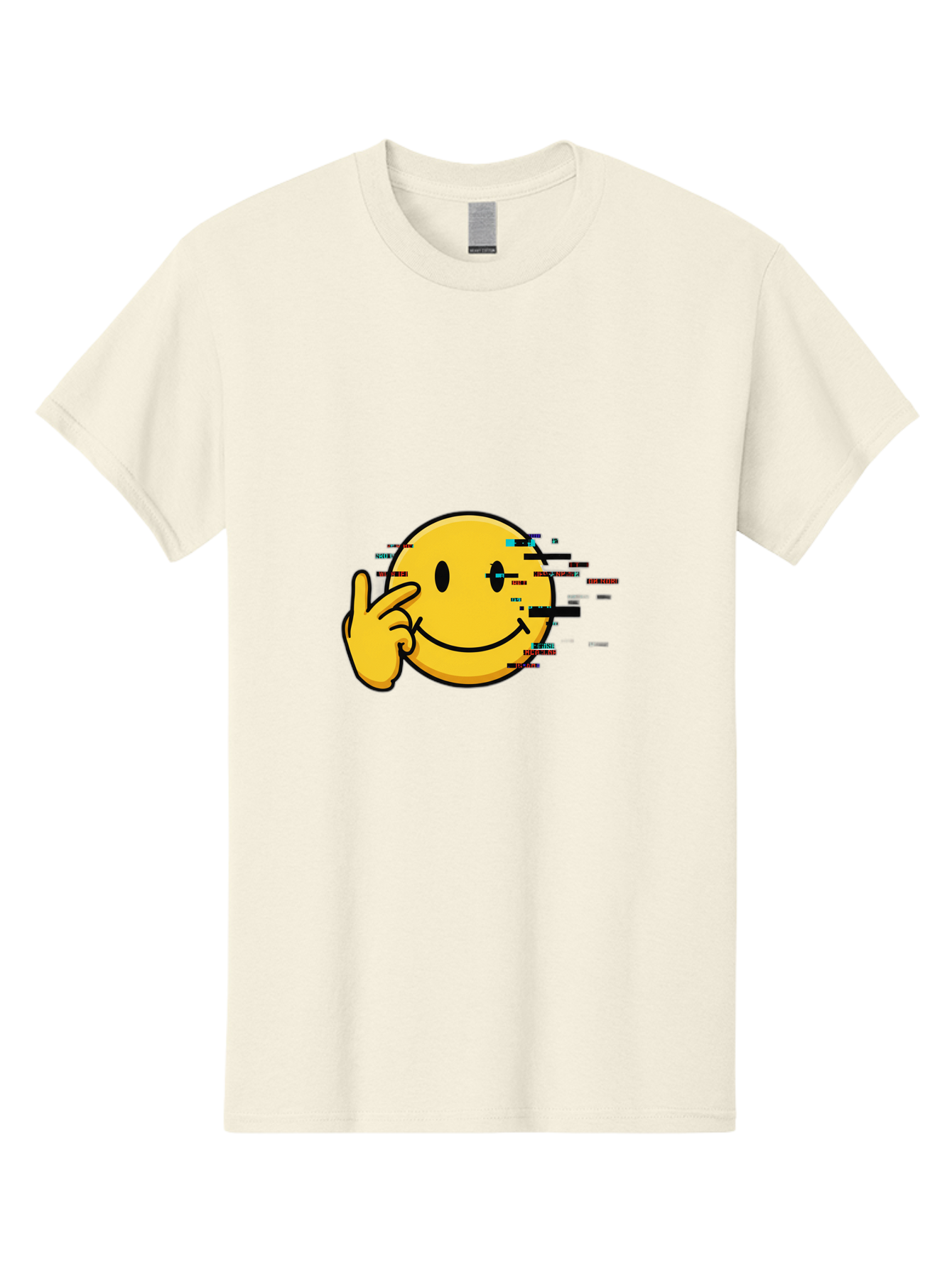 Glitch-Smiley Men'S Graphic Tee, 100% Cotton, Comfortable Casual Summer Wear, Machine Washable, Vintage Camera, Old Camera, Antique Camera, Black Camera, Classic Photography, Photography Equipment, Nostalgic Device, Film Camera, Camera Art Bak695