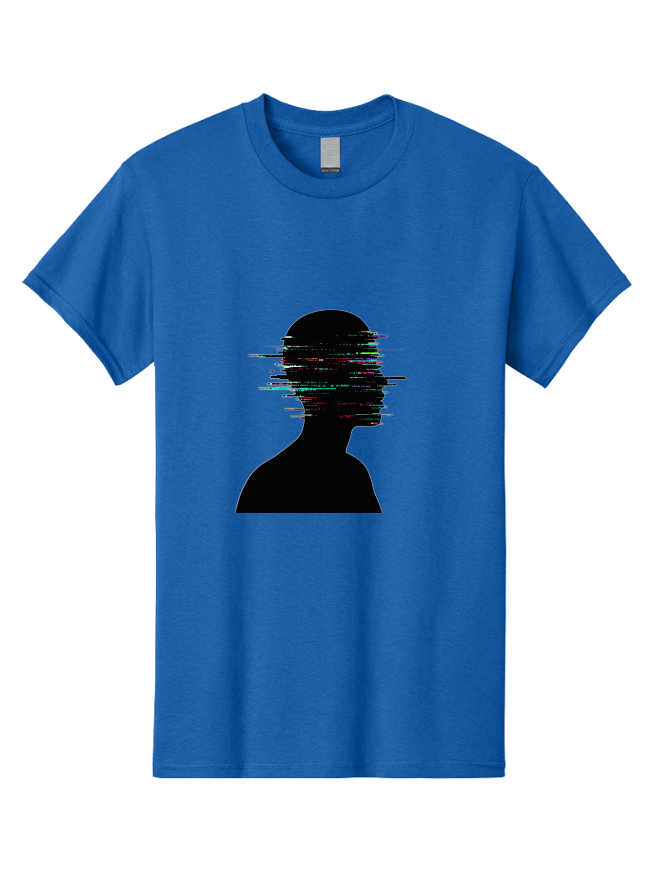 Glitching-Human-Silhouette Men'S Graphic Tee, 100% Cotton, Comfortable Casual Summer Wear, Machine Washable, Vintage Camera, Old Camera, Antique Camera, Black Camera, Classic Photography, Photography Equipment, Nostalgic Device, Film Camera, Bak696