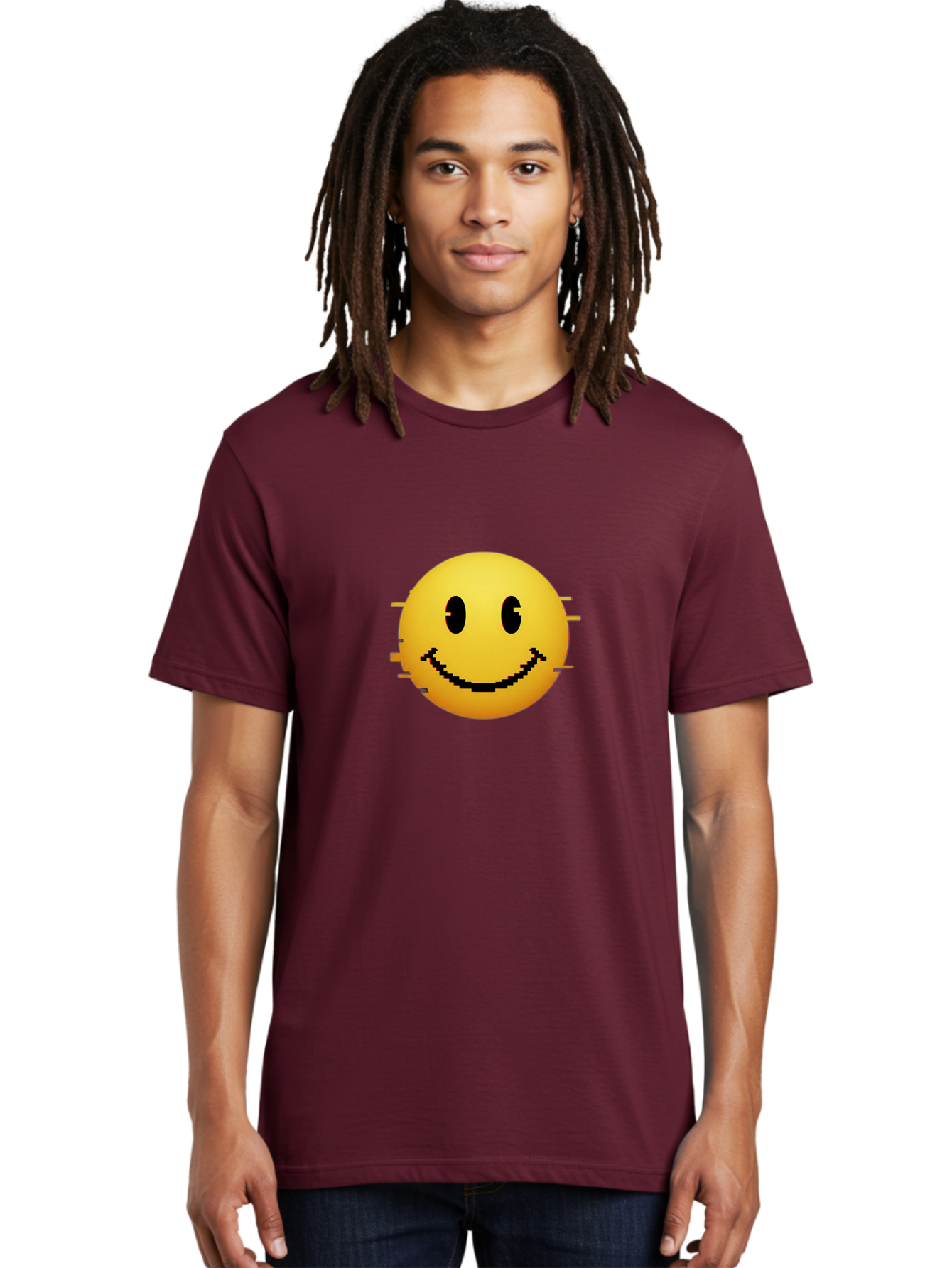 Glitchy-Smiley Men'S Graphic Tee, 100% Cotton, Comfortable Casual Summer Wear, Machine Washable, Vintage Camera, Old Camera, Antique Camera, Black Camera, Classic Photography, Photography Equipment, Nostalgic Device, Film Camera, Camera Art Bak697