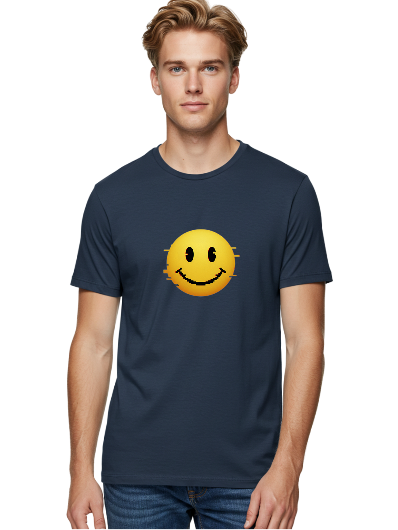 Glitchy-Smiley Men'S Graphic Tee, 100% Cotton, Comfortable Casual Summer Wear, Machine Washable, Vintage Camera, Old Camera, Antique Camera, Black Camera, Classic Photography, Photography Equipment, Nostalgic Device, Film Camera, Camera Art Bak697