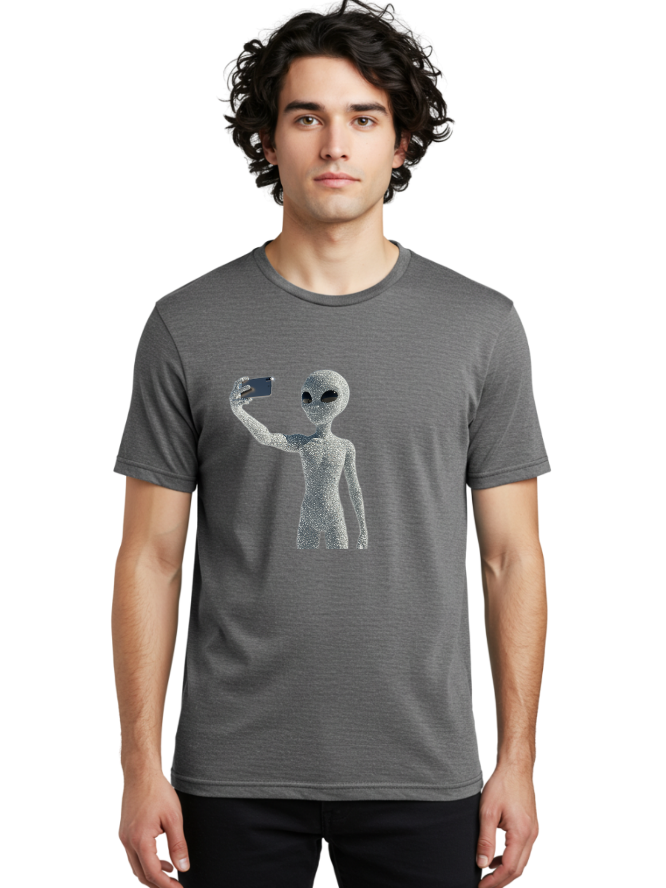 Glittery-Alien Men'S Graphic Tee, 100% Cotton, Comfortable Casual Summer Wear, Machine Washable, Vintage Camera, Old Camera, Antique Camera, Black Camera, Classic Photography, Photography Equipment, Nostalgic Device, Film Camera, Camera Art Bak698