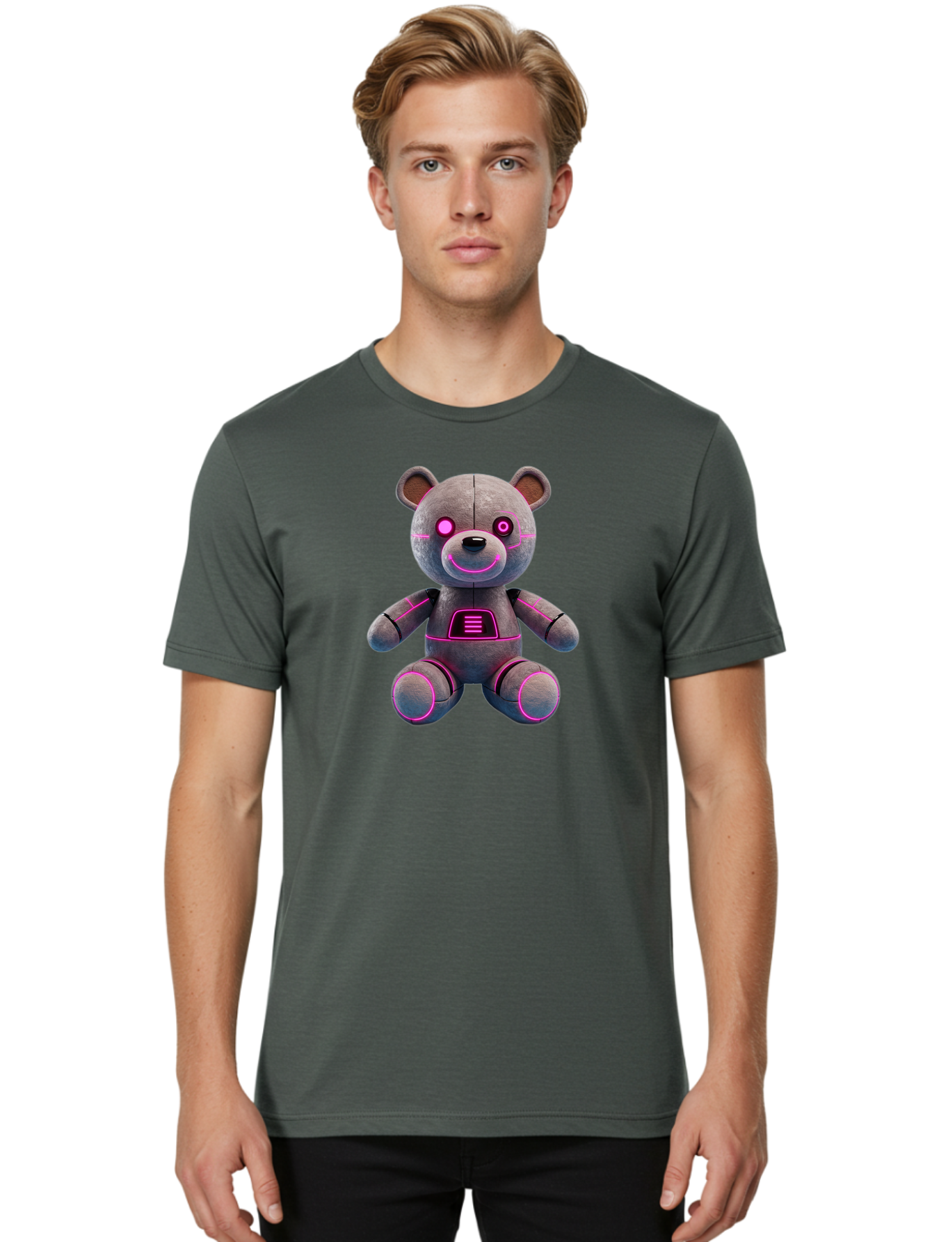 Glowing-Teddy-Bear Men'S Graphic Tee, 100% Cotton, Comfortable Casual Summer Wear, Machine Washable, Vintage Camera, Old Camera, Antique Camera, Black Camera, Classic Photography, Photography Equipment, Nostalgic Device, Film Camera, Bak704