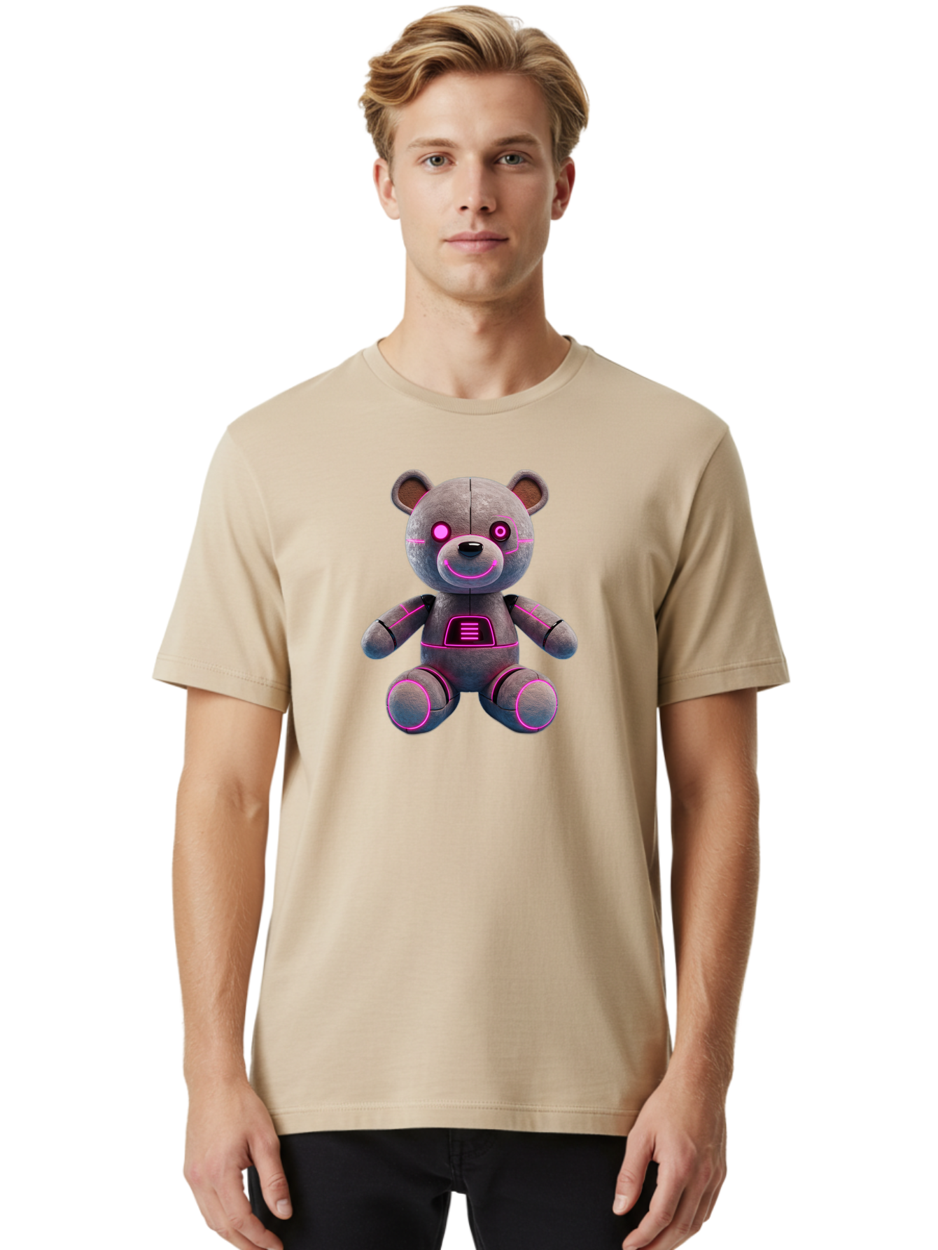 Glowing-Teddy-Bear Men'S Graphic Tee, 100% Cotton, Comfortable Casual Summer Wear, Machine Washable, Vintage Camera, Old Camera, Antique Camera, Black Camera, Classic Photography, Photography Equipment, Nostalgic Device, Film Camera, Bak704