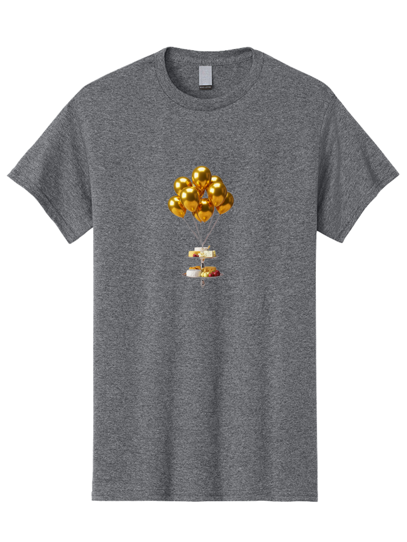 Gold-Balloons-Cake-Stand-Dessert Men'S Graphic Tee, 100% Cotton, Comfortable Casual Summer Wear, Machine Washable, Vintage Camera, Old Camera, Antique Camera, Black Camera, Classic Photography, Photography Equipment, Nostalgic Device, Bak705