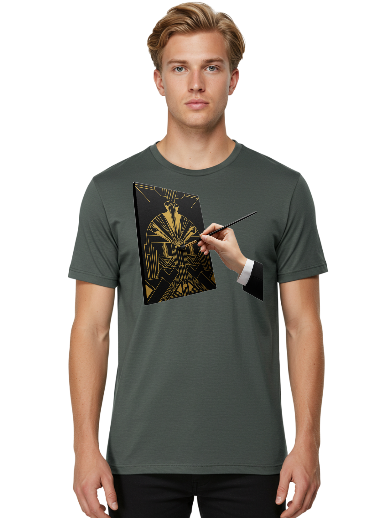 Gold-Foil-Art Men'S Graphic Tee, 100% Cotton, Comfortable Casual Summer Wear, Machine Washable, Vintage Camera, Old Camera, Antique Camera, Black Camera, Classic Photography, Photography Equipment, Nostalgic Device, Film Camera, Camera Art Bak706