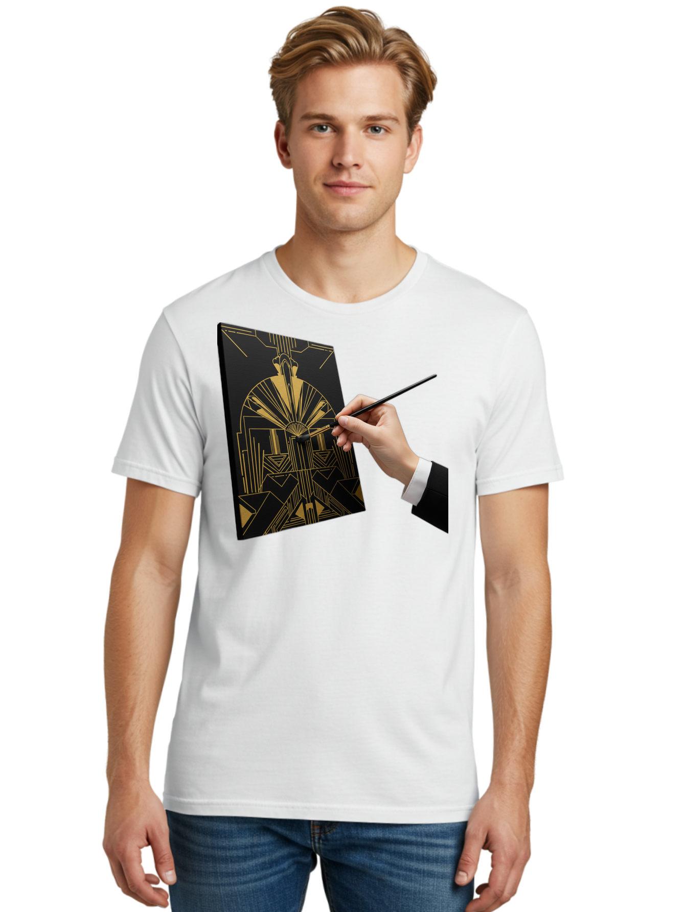 Gold-Foil-Art Men'S Graphic Tee, 100% Cotton, Comfortable Casual Summer Wear, Machine Washable, Vintage Camera, Old Camera, Antique Camera, Black Camera, Classic Photography, Photography Equipment, Nostalgic Device, Film Camera, Camera Art Bak706