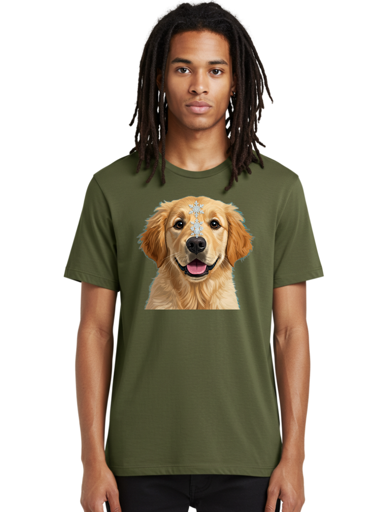 Golden-Retriever-Snowflake Men'S Graphic Tee, 100% Cotton, Comfortable Casual Summer Wear, Machine Washable, Vintage Camera, Old Camera, Antique Camera, Black Camera, Classic Photography, Photography Equipment, Nostalgic Device, Film Camera, Bak708