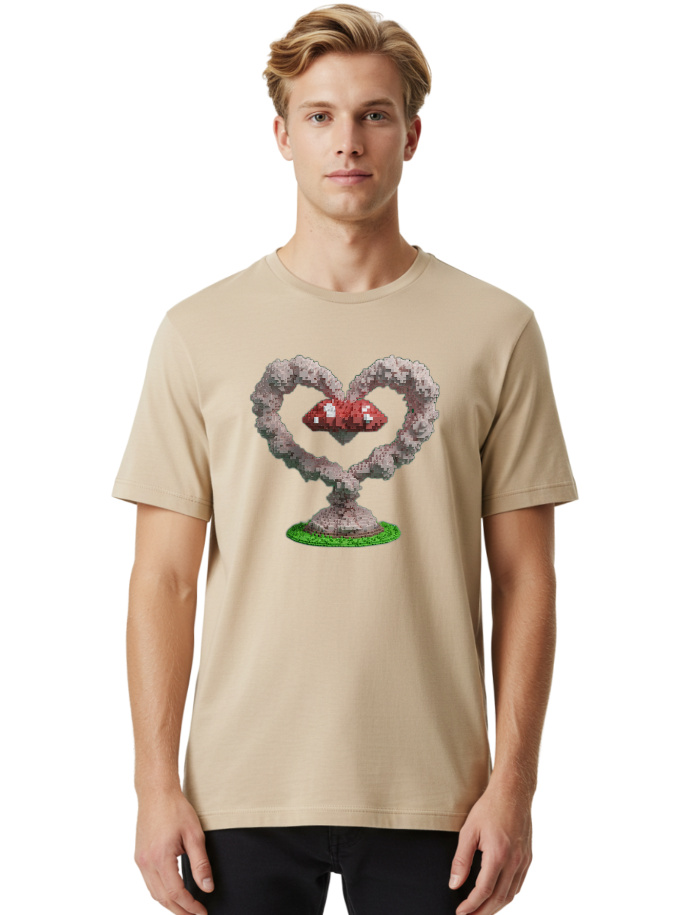 Heart-Shaped-Red-Mushrooms Men'S Graphic Tee, 100% Cotton, Comfortable Casual Summer Wear, Machine Washable, Vintage Camera, Old Camera, Antique Camera, Black Camera, Classic Photography, Photography Equipment, Nostalgic Device, Film Camera, Bak721