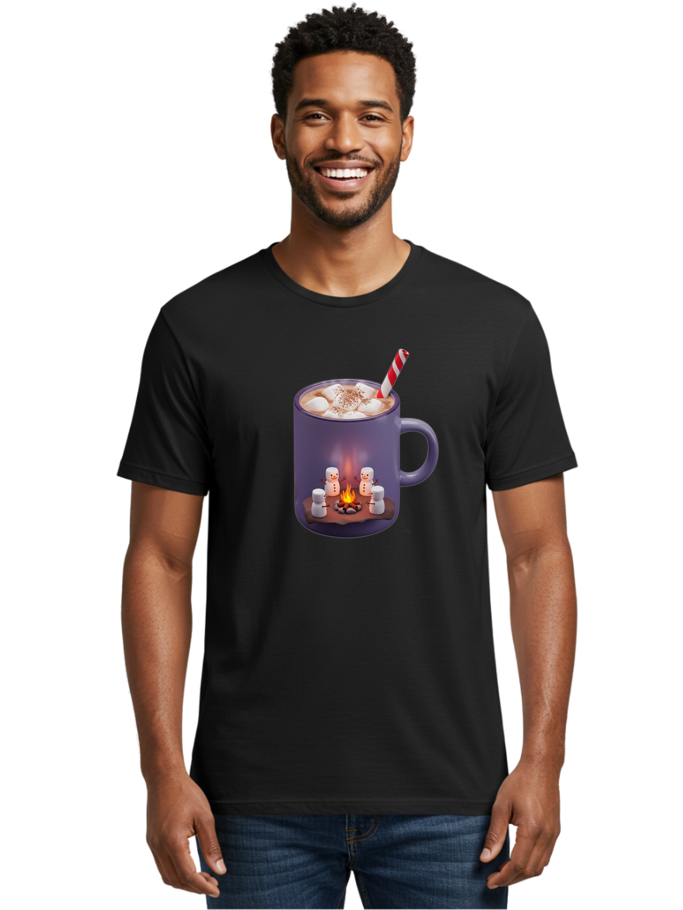 Hot-Chocolate-Mug Men'S Graphic Tee, 100% Cotton, Comfortable Casual Summer Wear, Machine Washable, Vintage Camera, Old Camera, Antique Camera, Black Camera, Classic Photography, Photography Equipment, Nostalgic Device, Film Camera, Camera Art Bak731