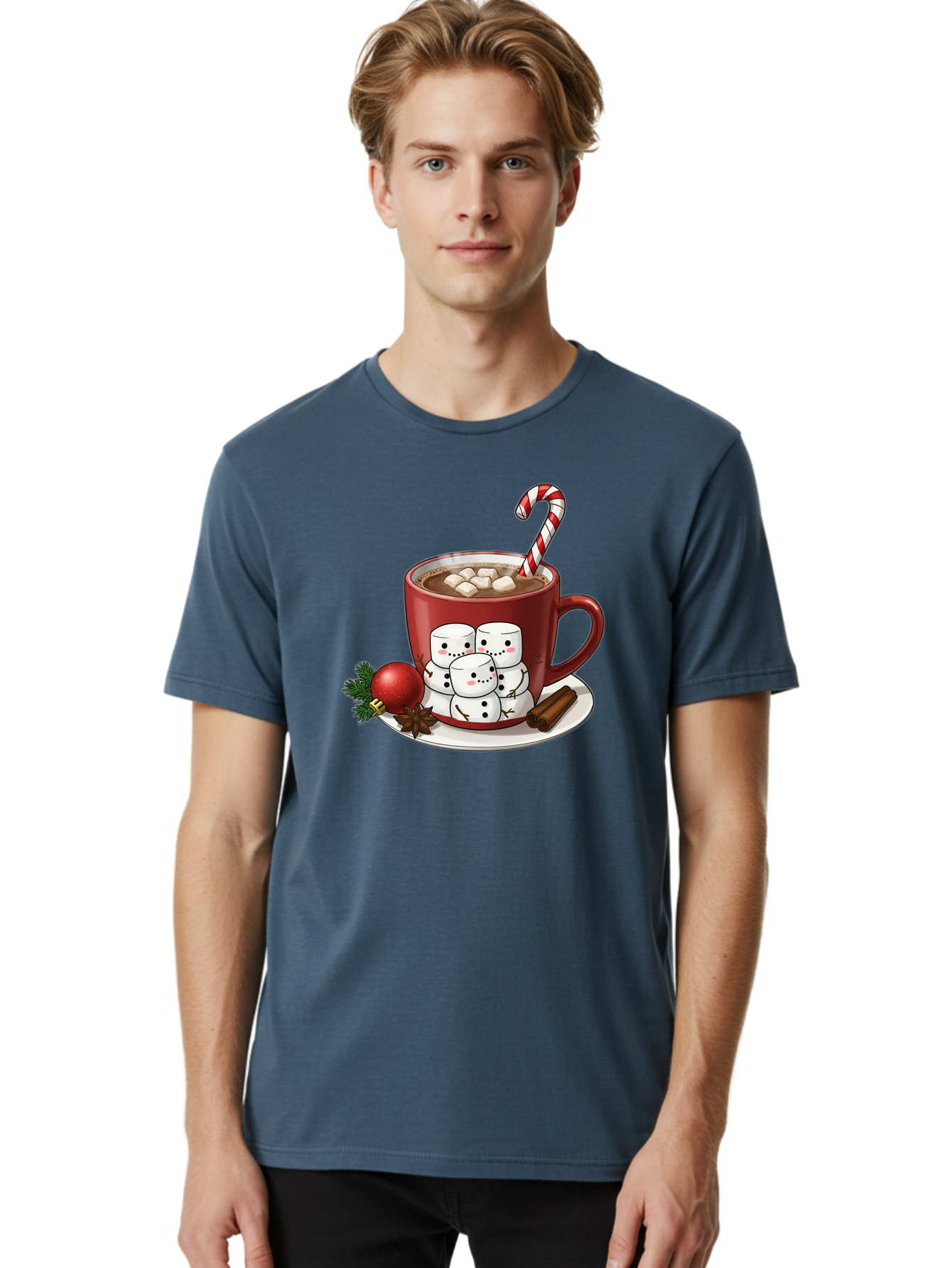 Hot-Chocolate-Snowman-Mug Men'S Graphic Tee, 100% Cotton, Comfortable Casual Summer Wear, Machine Washable, Vintage Camera, Old Camera, Antique Camera, Black Camera, Classic Photography, Photography Equipment, Nostalgic Device, Film Camera, Bak732