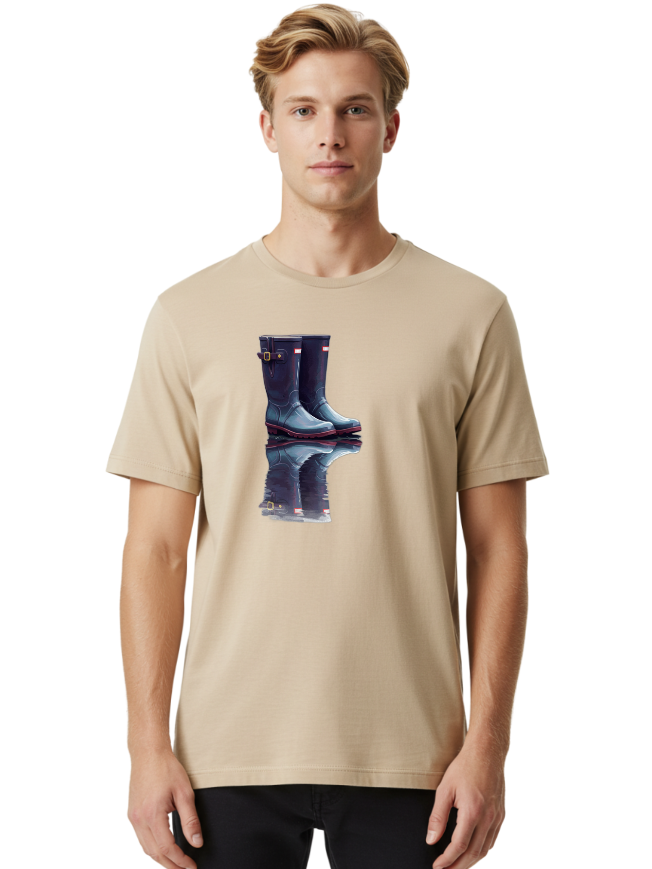 Hunter-Boots-1 Men'S Graphic Tee, 100% Cotton, Comfortable Casual Summer Wear, Machine Washable, Vintage Camera, Old Camera, Antique Camera, Black Camera, Classic Photography, Photography Equipment, Nostalgic Device, Film Camera, Camera Art Bak738