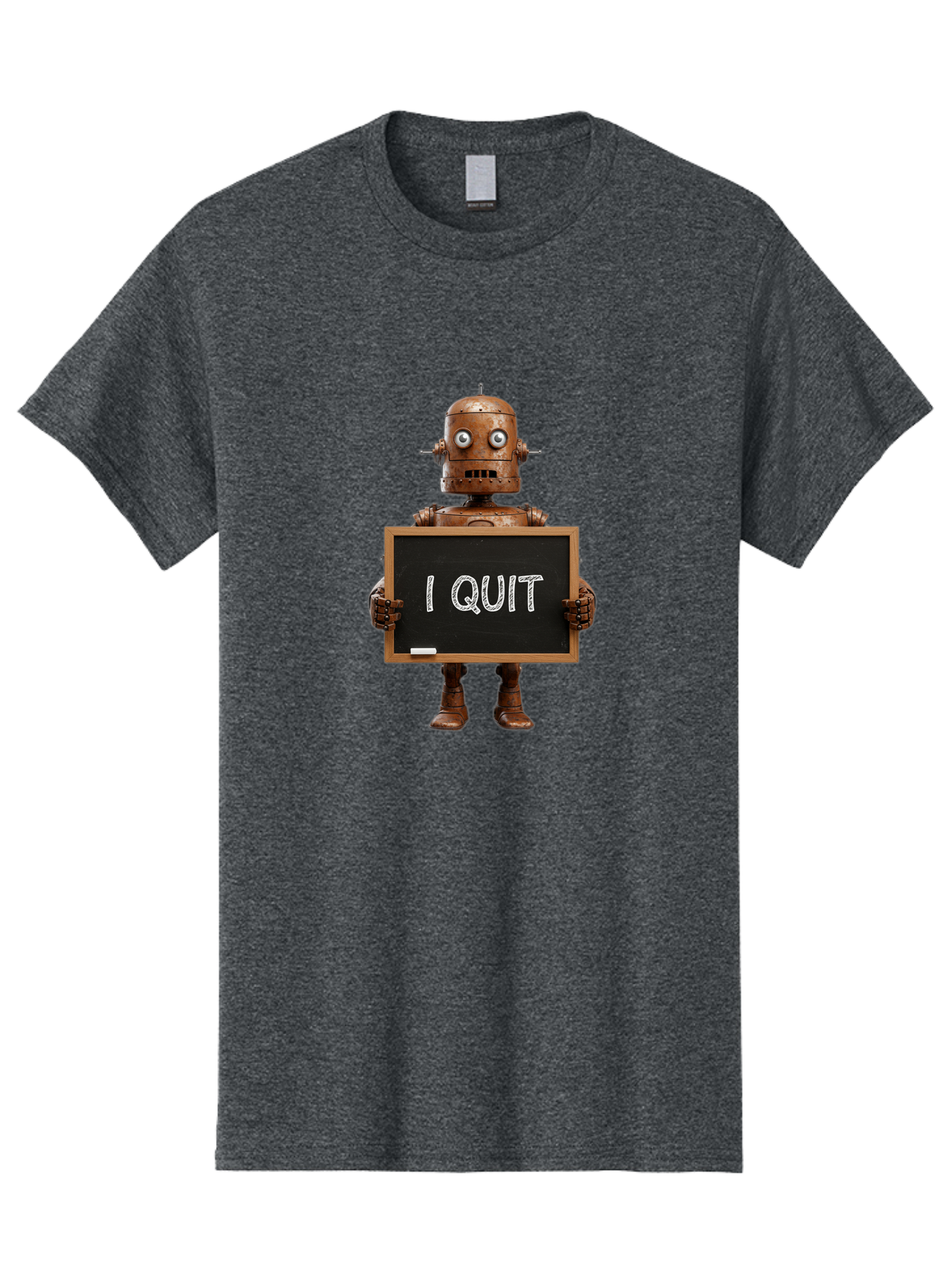 I-Quit-Robot-1 Men'S Graphic Tee, 100% Cotton, Comfortable Casual Summer Wear, Machine Washable, Vintage Camera, Old Camera, Antique Camera, Black Camera, Classic Photography, Photography Equipment, Nostalgic Device, Film Camera, Camera Art Bak743
