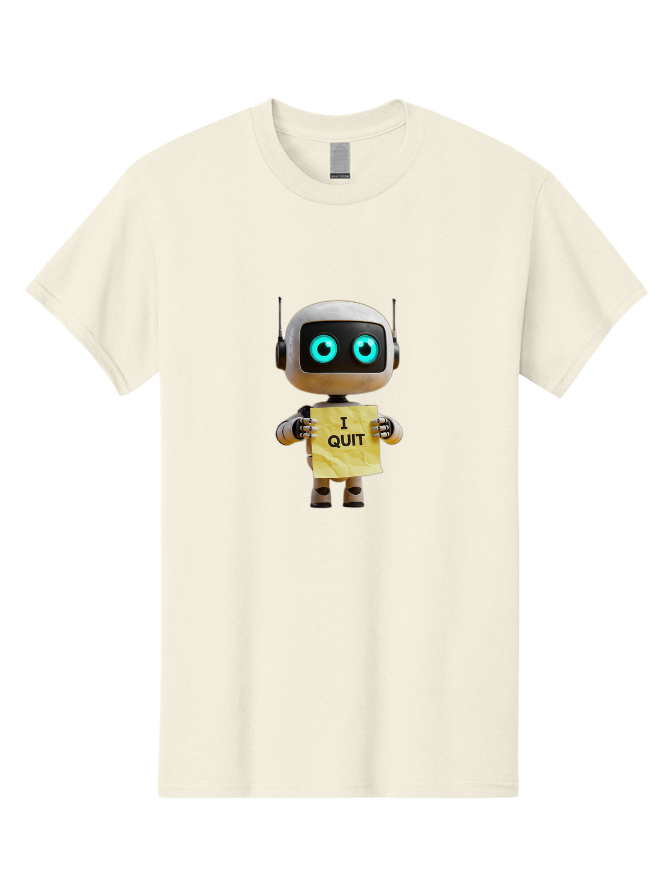 I-Quit-Robot-2 Men'S Graphic Tee, 100% Cotton, Comfortable Casual Summer Wear, Machine Washable, Vintage Camera, Old Camera, Antique Camera, Black Camera, Classic Photography, Photography Equipment, Nostalgic Device, Film Camera, Camera Art Bak744