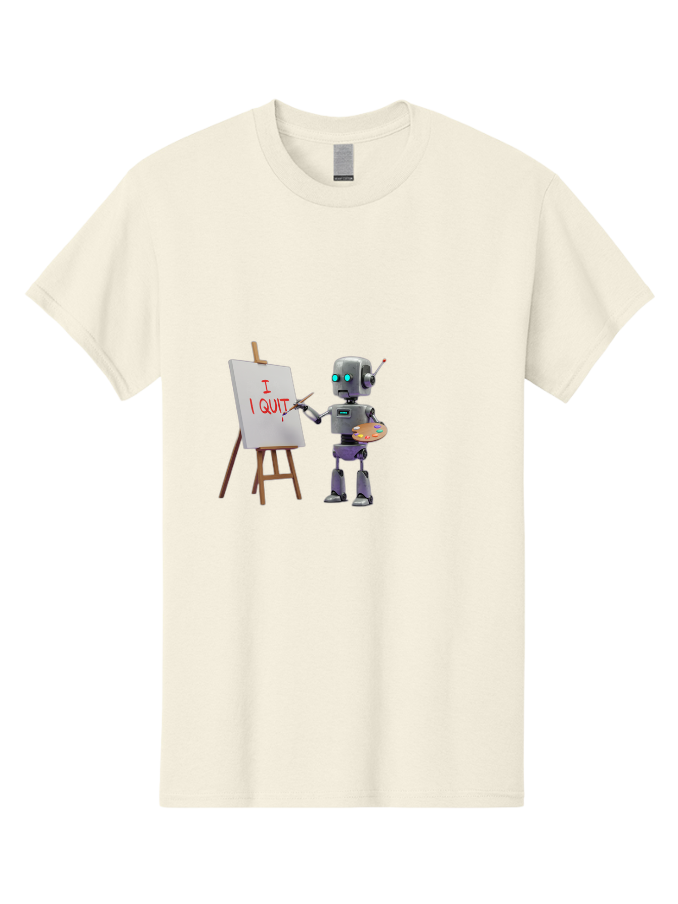 I-Quit-Robot-Painter Men'S Graphic Tee, 100% Cotton, Comfortable Casual Summer Wear, Machine Washable, Vintage Camera, Old Camera, Antique Camera, Black Camera, Classic Photography, Photography Equipment, Nostalgic Device, Film Camera, Bak748