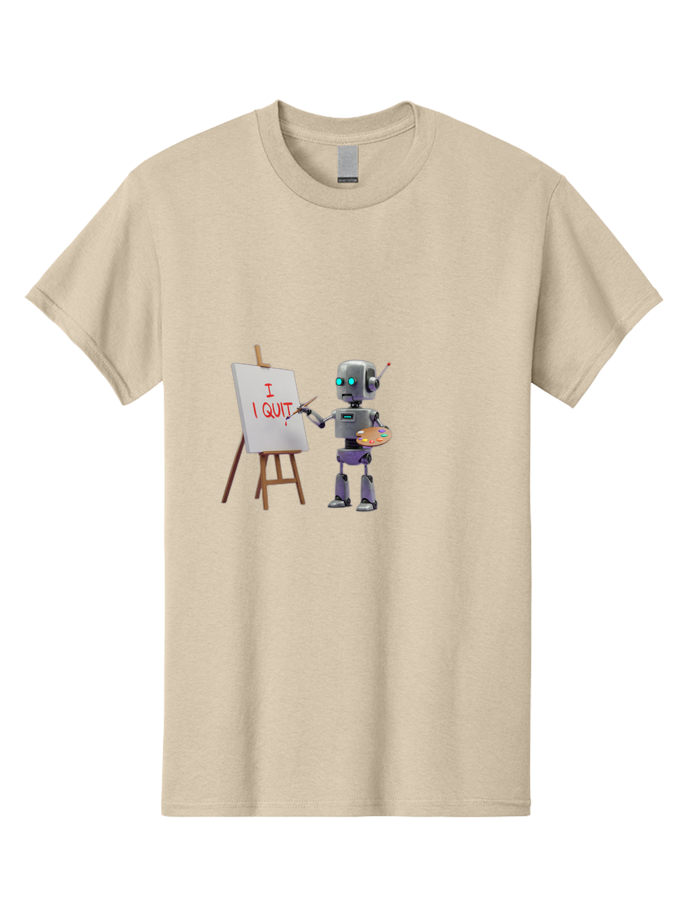 I-Quit-Robot-Painter Men'S Graphic Tee, 100% Cotton, Comfortable Casual Summer Wear, Machine Washable, Vintage Camera, Old Camera, Antique Camera, Black Camera, Classic Photography, Photography Equipment, Nostalgic Device, Film Camera, Bak748