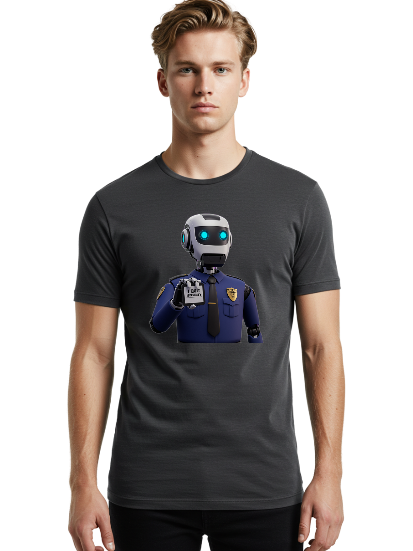I-Quit-Security-Robot Men'S Graphic Tee, 100% Cotton, Comfortable Casual Summer Wear, Machine Washable, Vintage Camera, Old Camera, Antique Camera, Black Camera, Classic Photography, Photography Equipment, Nostalgic Device, Film Camera, Bak750