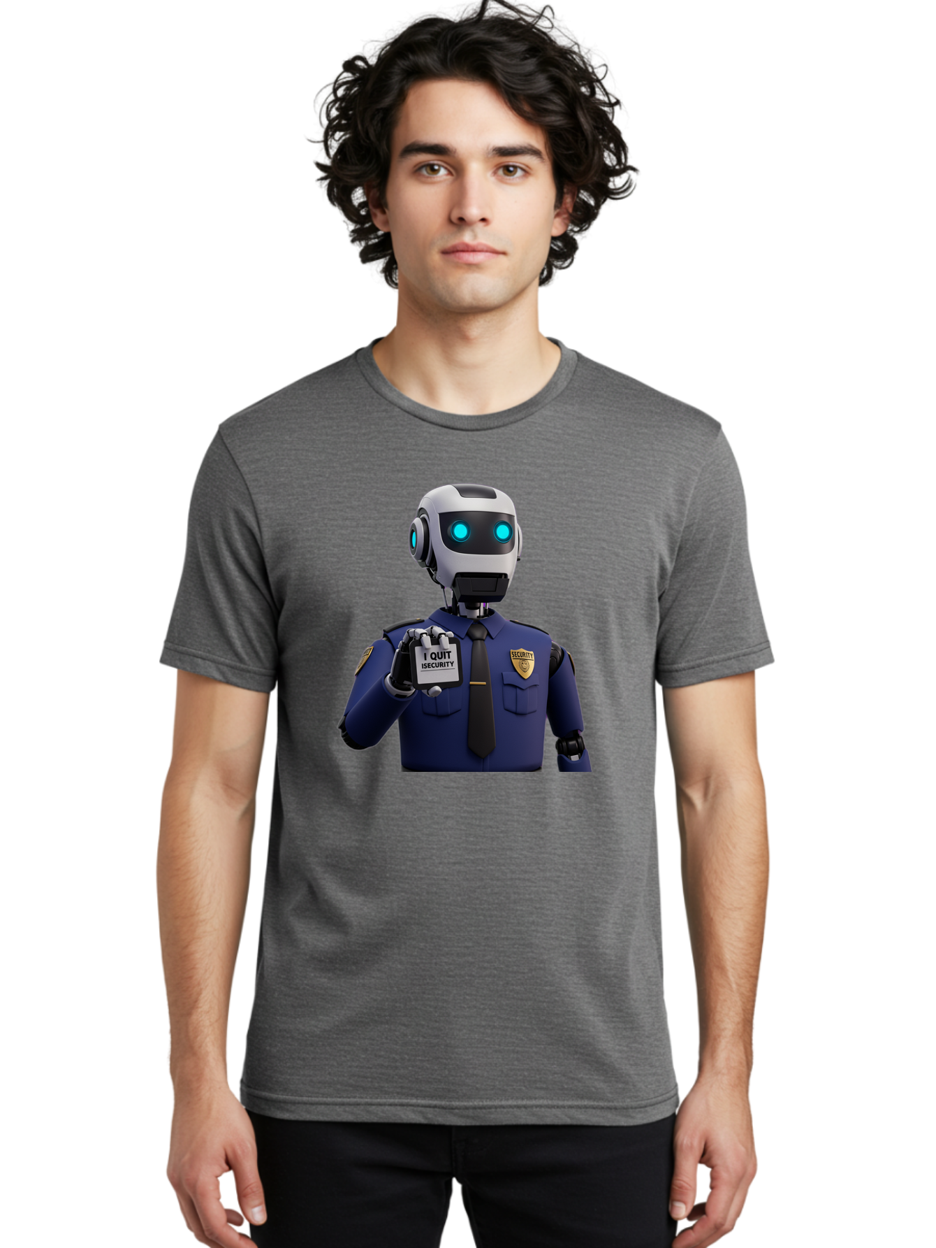 I-Quit-Security-Robot Men'S Graphic Tee, 100% Cotton, Comfortable Casual Summer Wear, Machine Washable, Vintage Camera, Old Camera, Antique Camera, Black Camera, Classic Photography, Photography Equipment, Nostalgic Device, Film Camera, Bak750