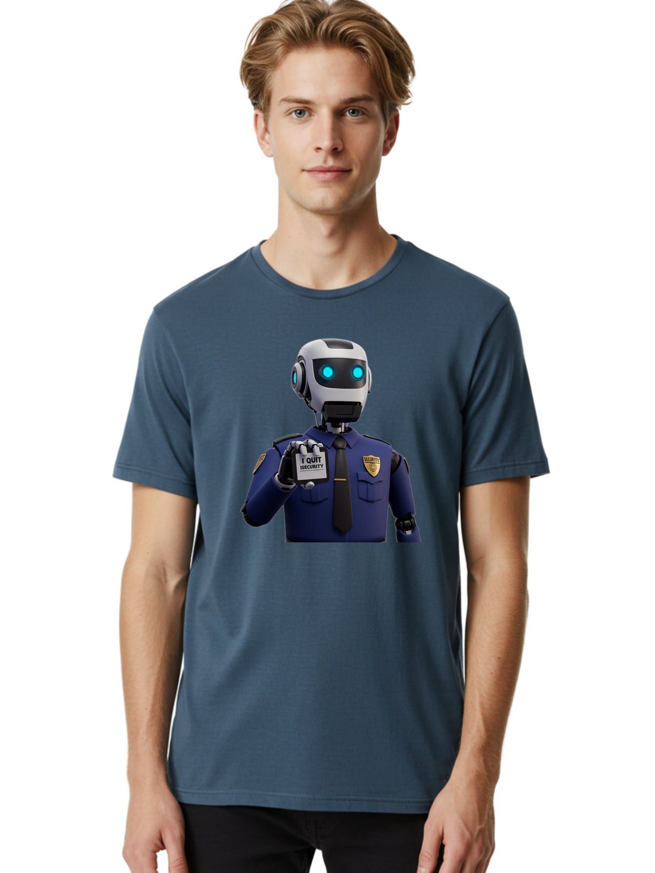 I-Quit-Security-Robot Men'S Graphic Tee, 100% Cotton, Comfortable Casual Summer Wear, Machine Washable, Vintage Camera, Old Camera, Antique Camera, Black Camera, Classic Photography, Photography Equipment, Nostalgic Device, Film Camera, Bak750