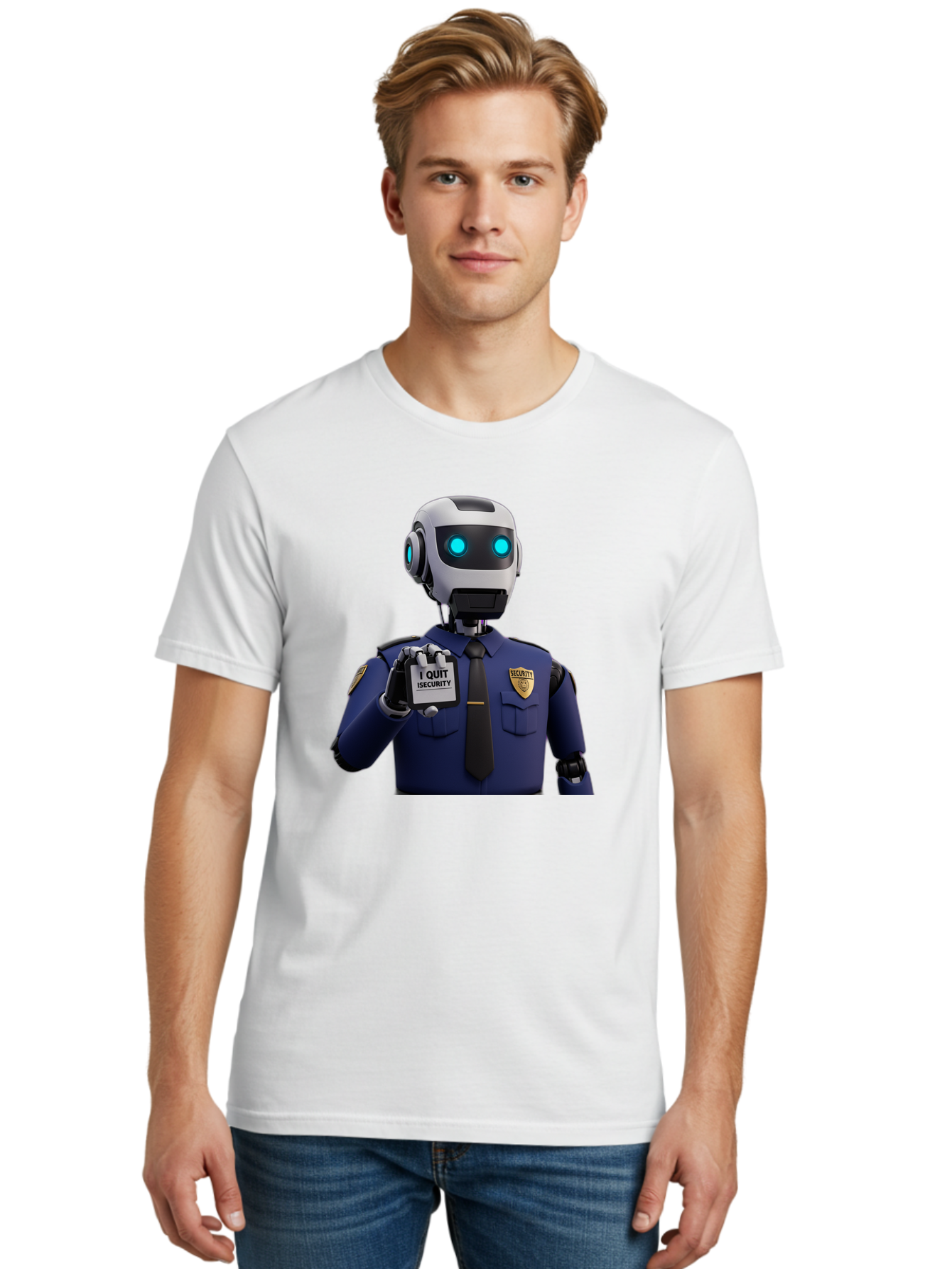 I-Quit-Security-Robot Men'S Graphic Tee, 100% Cotton, Comfortable Casual Summer Wear, Machine Washable, Vintage Camera, Old Camera, Antique Camera, Black Camera, Classic Photography, Photography Equipment, Nostalgic Device, Film Camera, Bak750