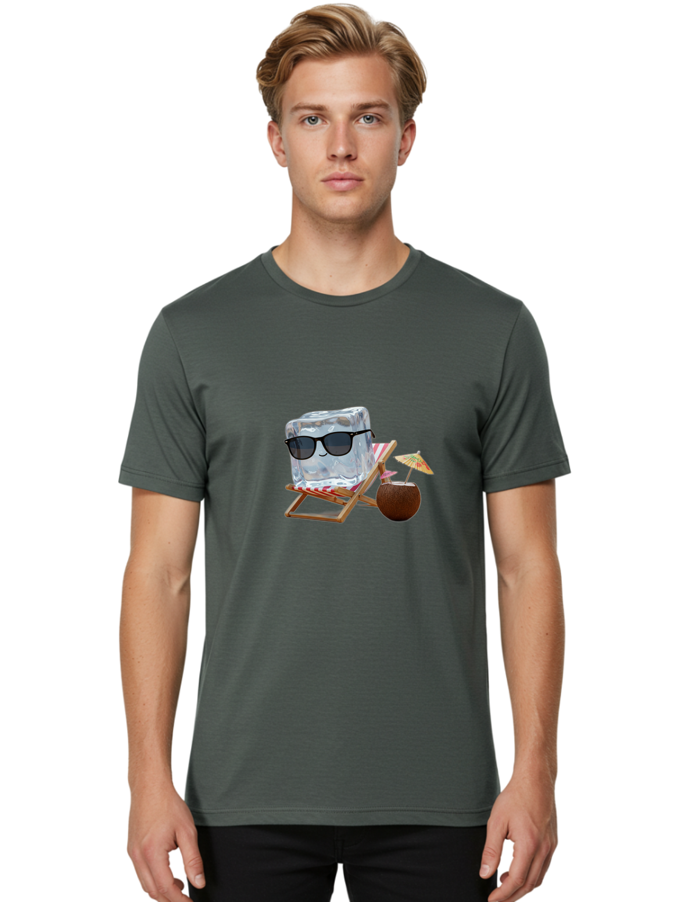 Ice-Cube-In-Sunglasses Men'S Graphic Tee, 100% Cotton, Comfortable Casual Summer Wear, Machine Washable, Vintage Camera, Old Camera, Antique Camera, Black Camera, Classic Photography, Photography Equipment, Nostalgic Device, Film Camera, Bak755