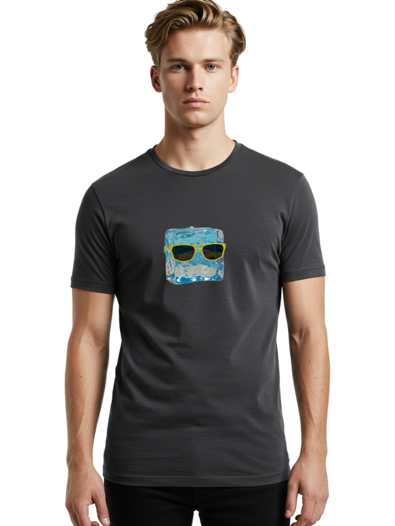 Ice-Cube-With-Sunglasses-2 Men'S Graphic Tee, 100% Cotton, Comfortable Casual Summer Wear, Machine Washable, Vintage Camera, Old Camera, Antique Camera, Black Camera, Classic Photography, Photography Equipment, Nostalgic Device, Film Camera, Bak763