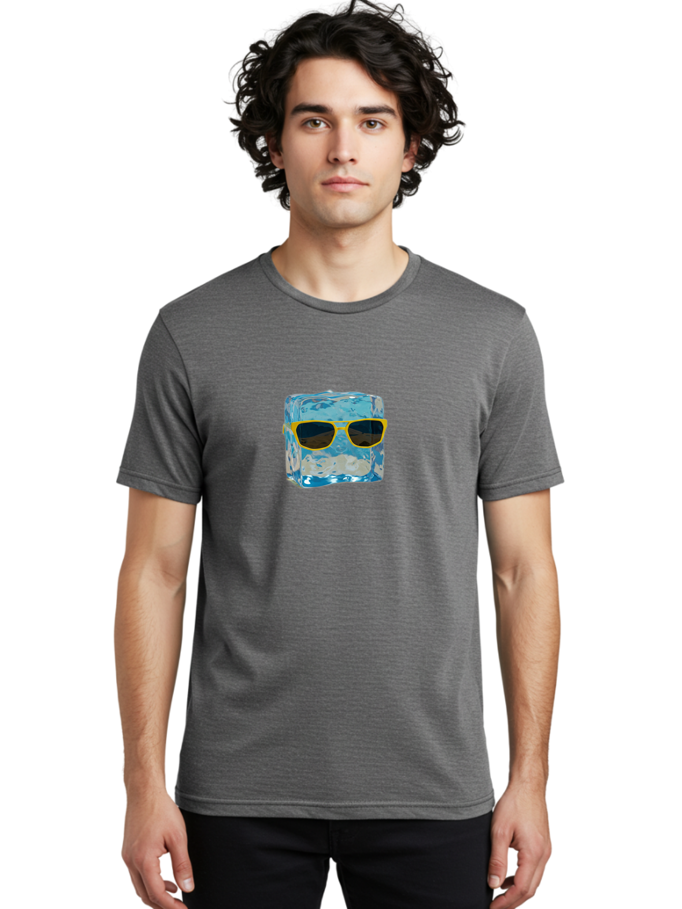 Ice-Cube-With-Sunglasses-2 Men'S Graphic Tee, 100% Cotton, Comfortable Casual Summer Wear, Machine Washable, Vintage Camera, Old Camera, Antique Camera, Black Camera, Classic Photography, Photography Equipment, Nostalgic Device, Film Camera, Bak763