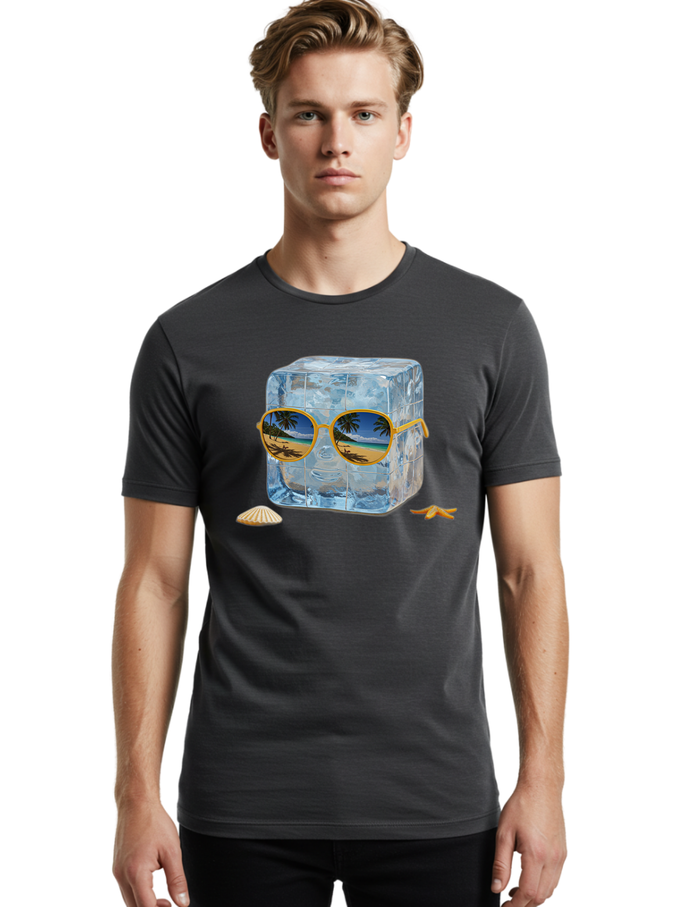 Ice-Cube-With-Sunglasses-3 Men'S Graphic Tee, 100% Cotton, Comfortable Casual Summer Wear, Machine Washable, Vintage Camera, Old Camera, Antique Camera, Black Camera, Classic Photography, Photography Equipment, Nostalgic Device, Film Camera, Bak764